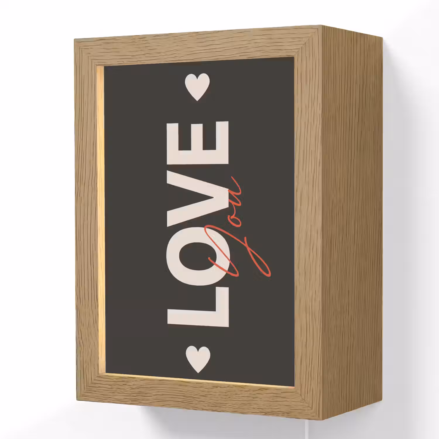 Love - Rood - Valentijn Light Box met kabel (Wandlamp) klein -3d