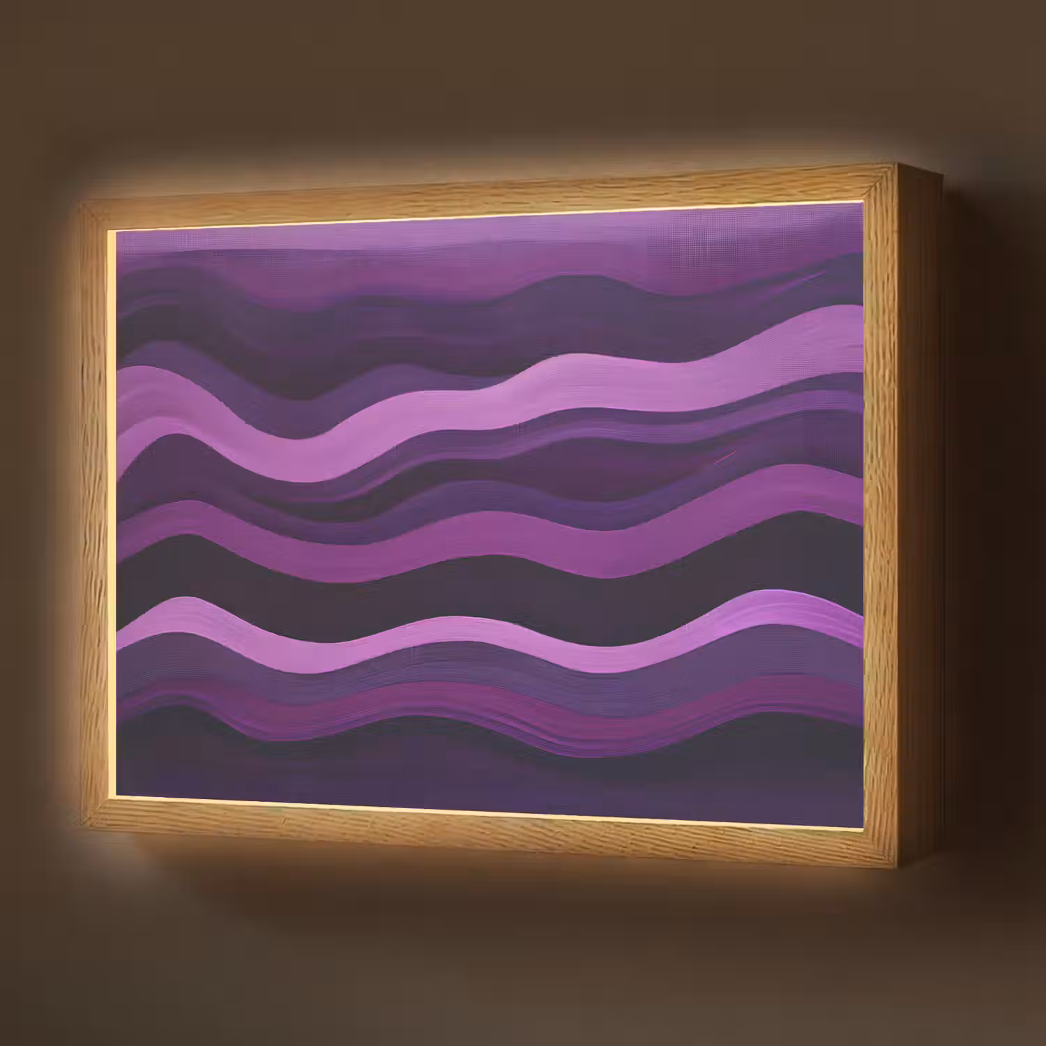 Lijnen - Golven - Paars - Abstract Light Box met batterij (Wandlamp) middel -z3d_website