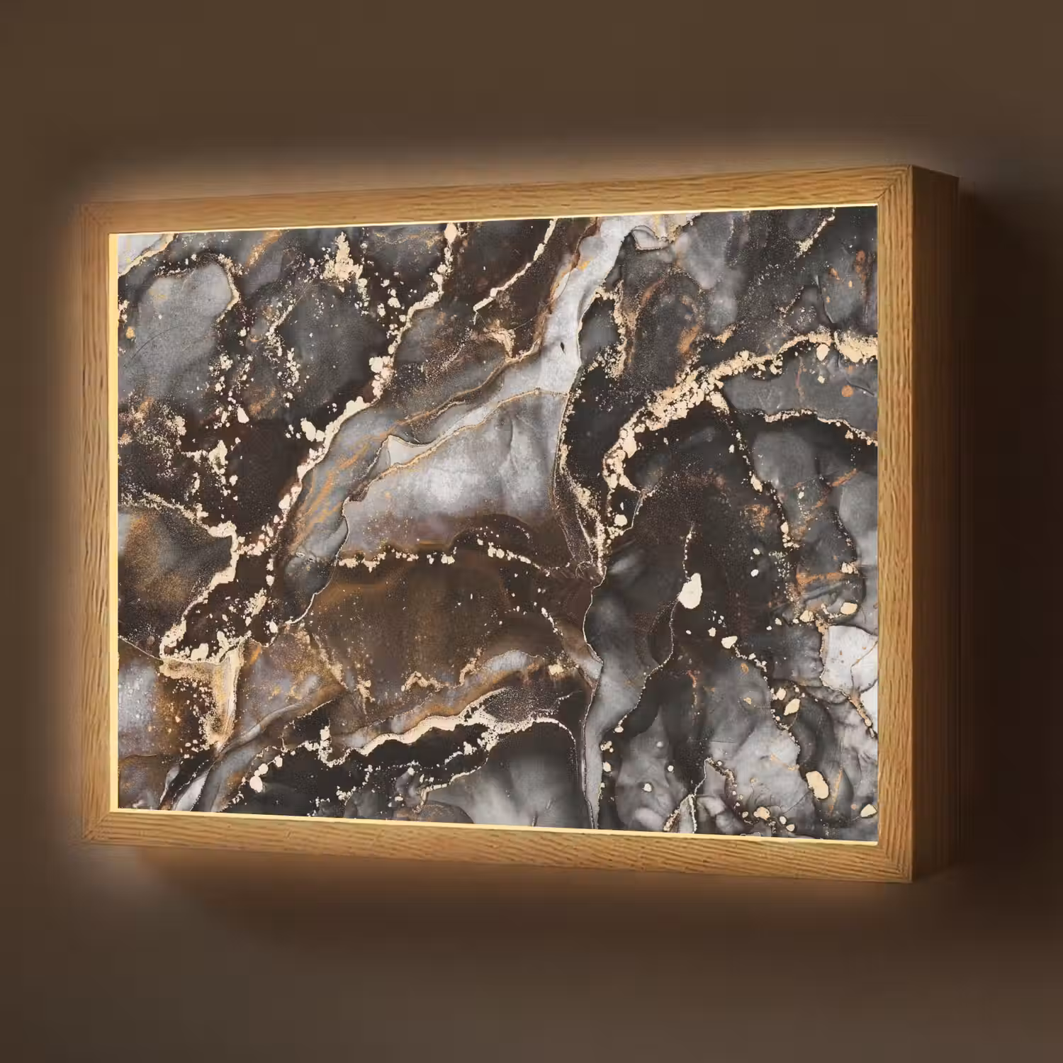 Marmer - Goud - Glitter - Luxe Light Box met batterij (Wandlamp) middel -z3d_website