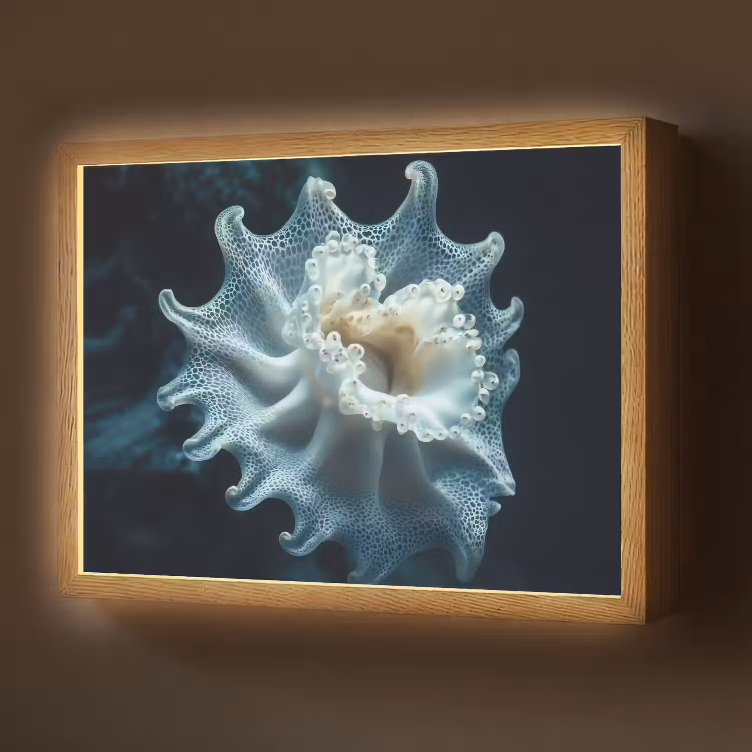 Zeewezen - Wit - Golven - Water Light Box met batterij (Wandlamp) middel -z3d_website