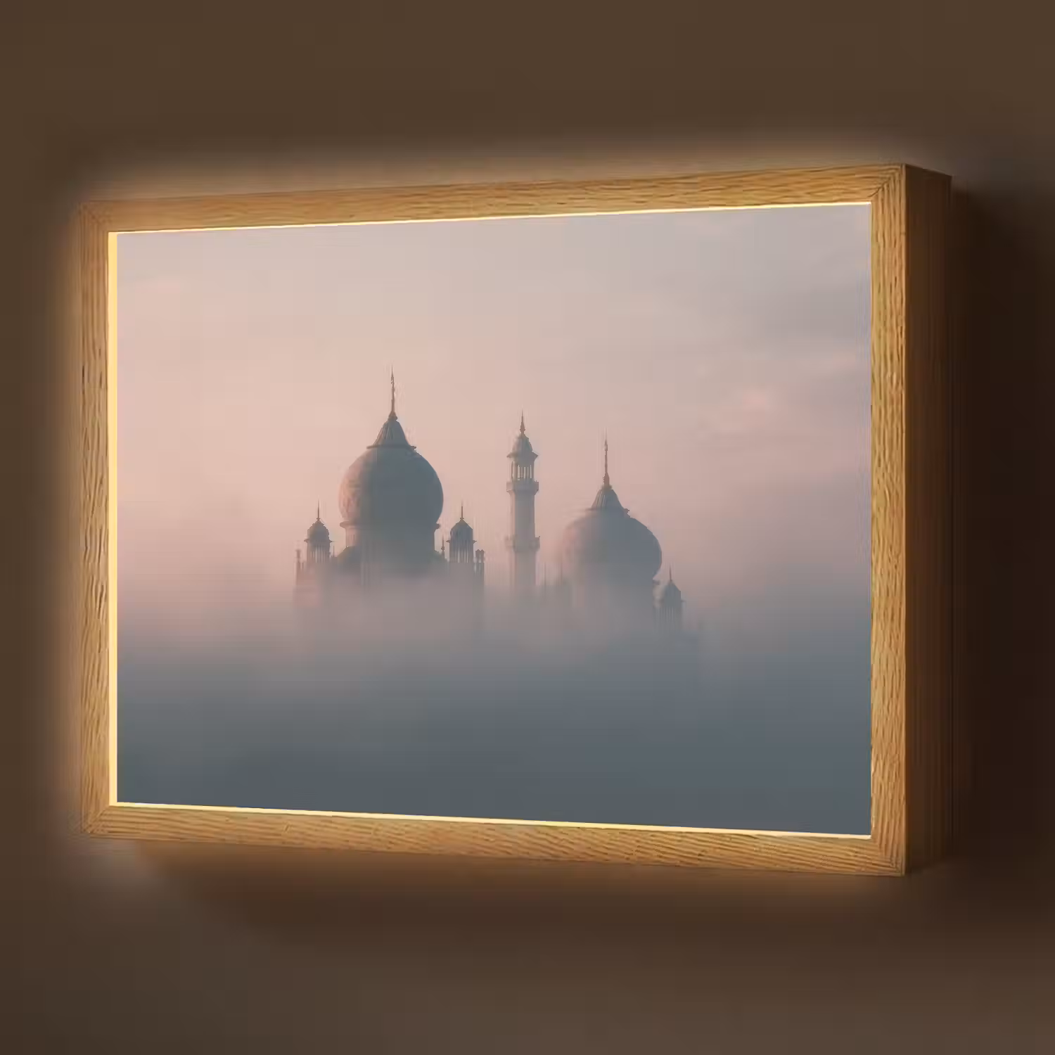 Moskee - Minaretten - mist - Islamitisch Light Box met batterij (Wandlamp) middel -z3d_website