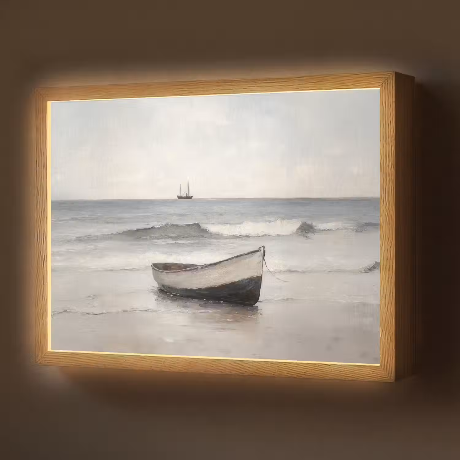 Roeiboot - Zee - Horizon Light Box met batterij (Wandlamp) middel -z3d_website