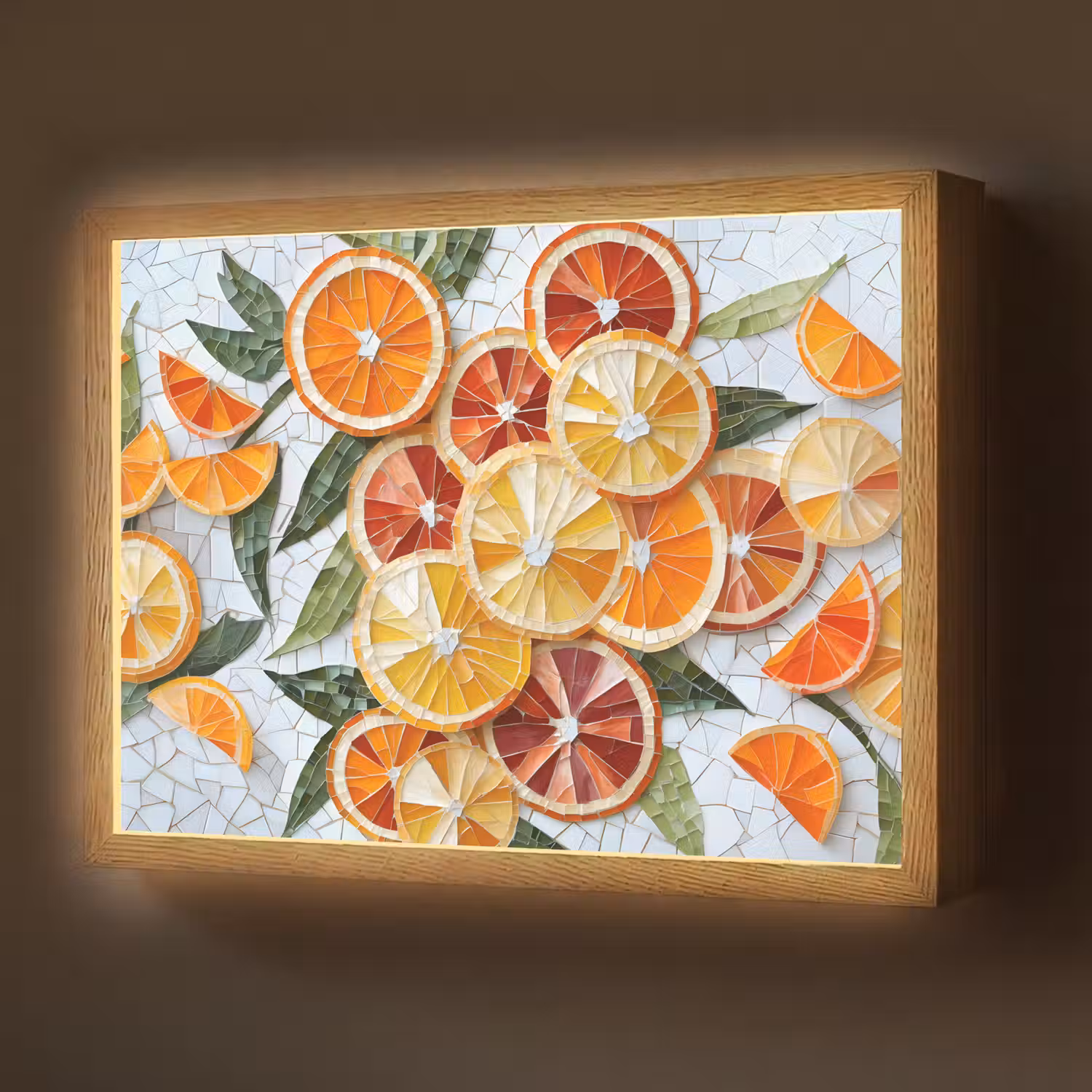 Schijfjes - Fruit - Oranje - Mozaïek Light Box met batterij (Wandlamp) middel -z3d_website
