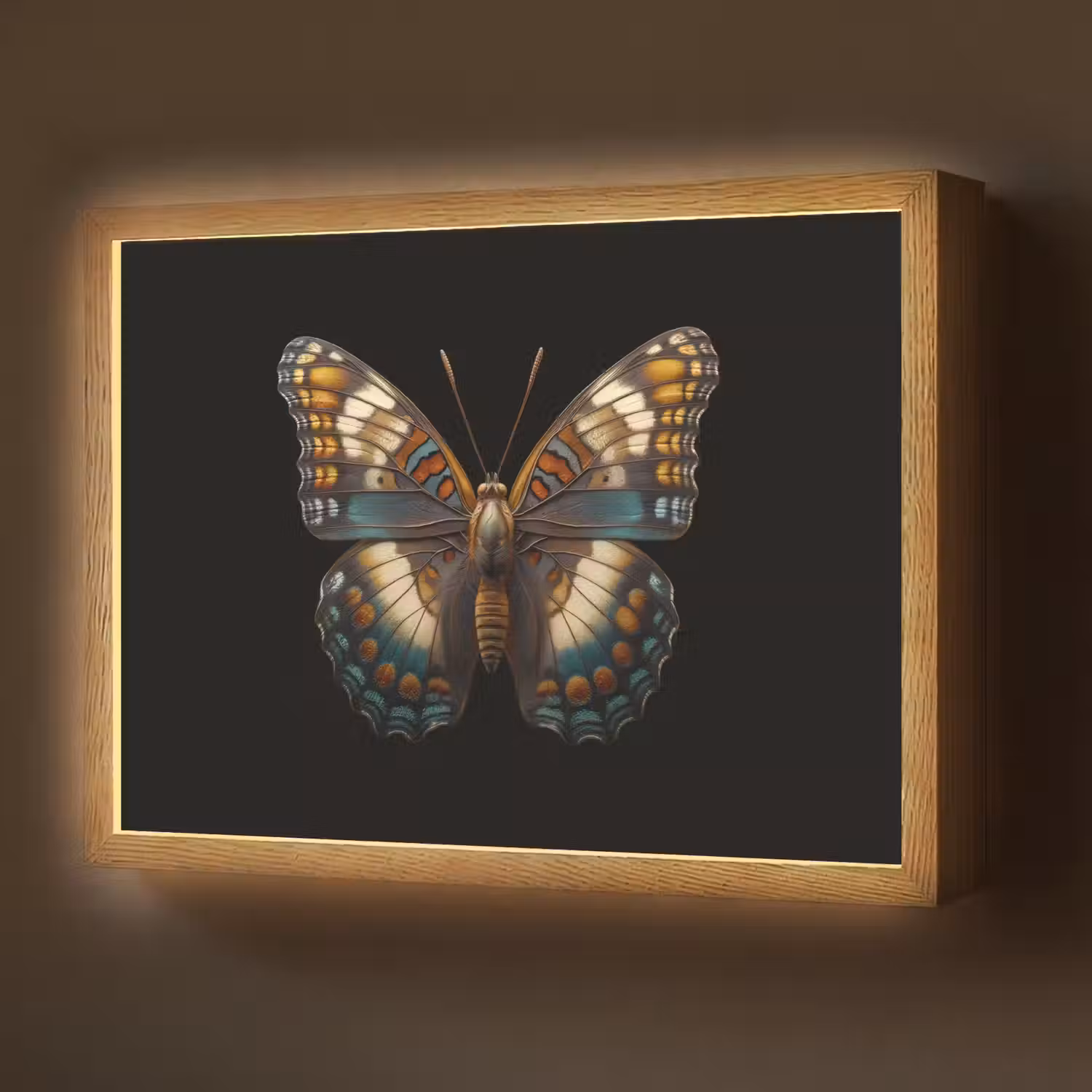 Vlinder - Kleurrijk - mozaïekachtig Light Box met batterij (Wandlamp) middel -z3d_website