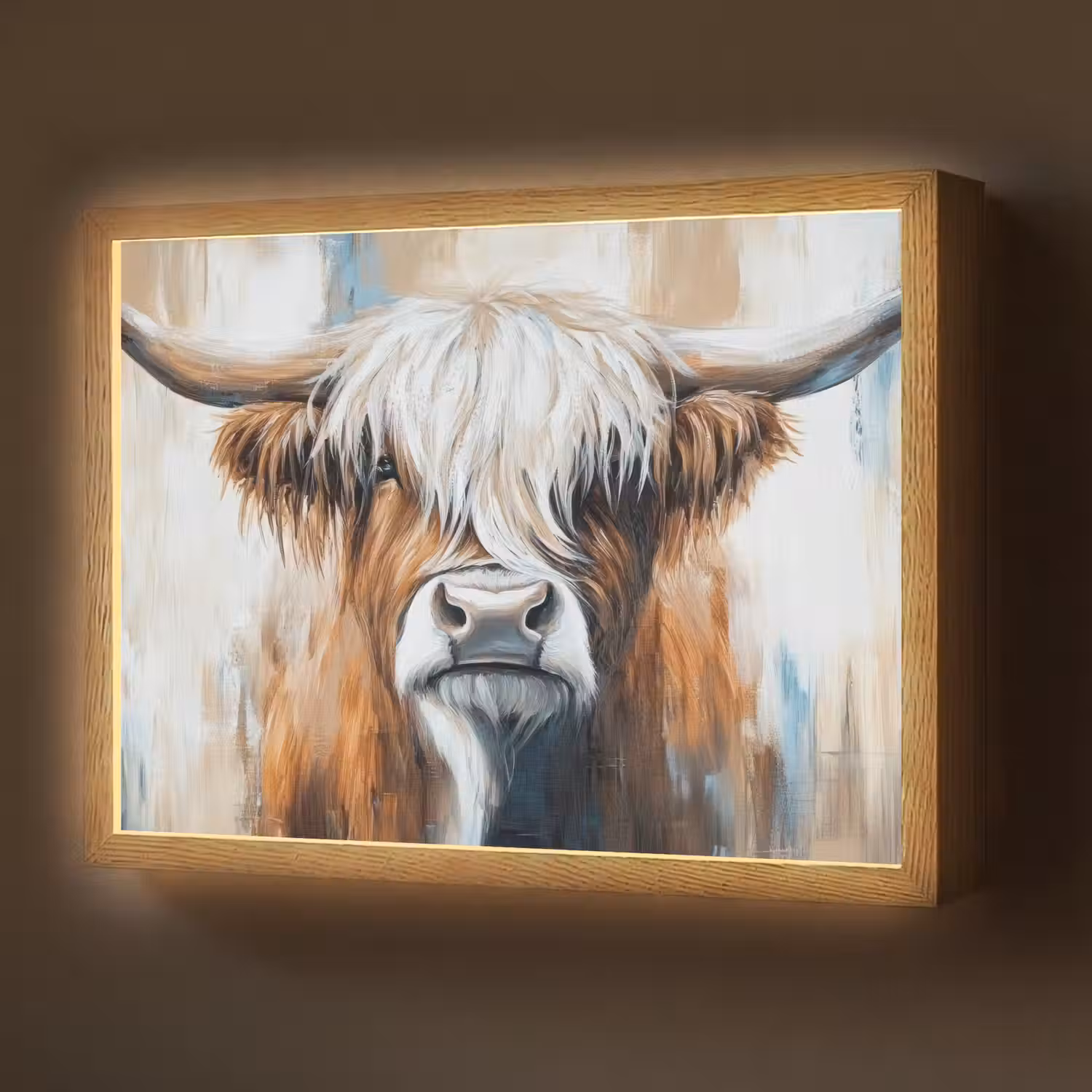 Schotse hooglander - Street art - Vintage - Koe - Dieren Light Box met batterij (Wandlamp) middel -z3d_website