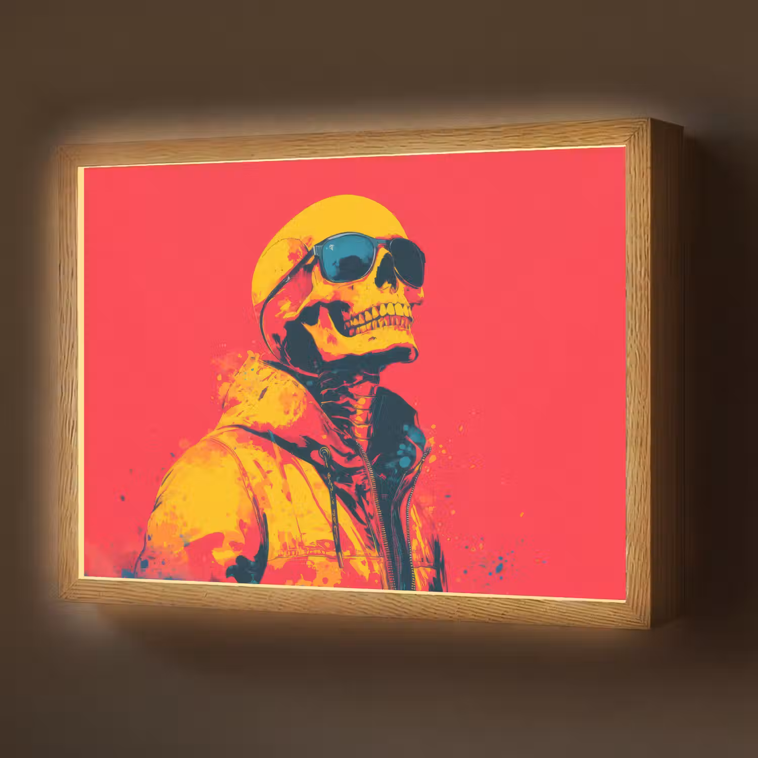 Zonnebril - Schedel - Jas - Rood Light Box met batterij (Wandlamp) middel -z3d_website