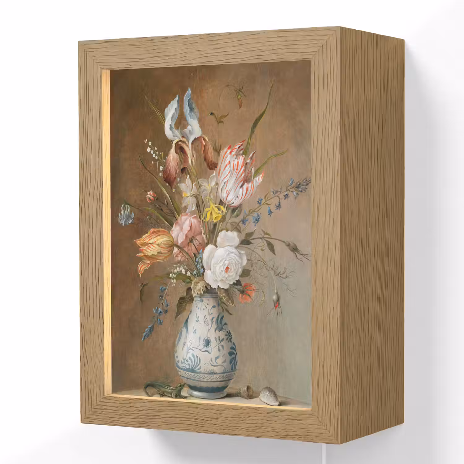 Bloemstilleven - Balthasar van der Ast - Oude Meesters Light Box met kabel (Wandlamp) klein -3d