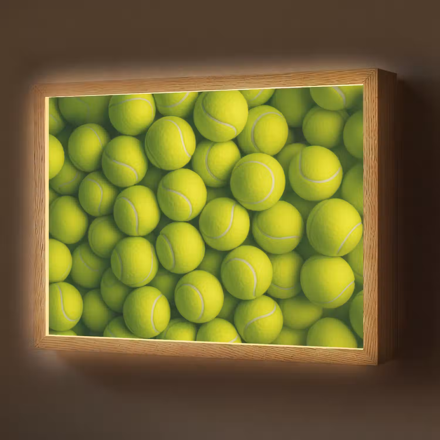 Tennisballen - Bal - Geel Light Box met batterij (Wandlamp) middel -z3d_website