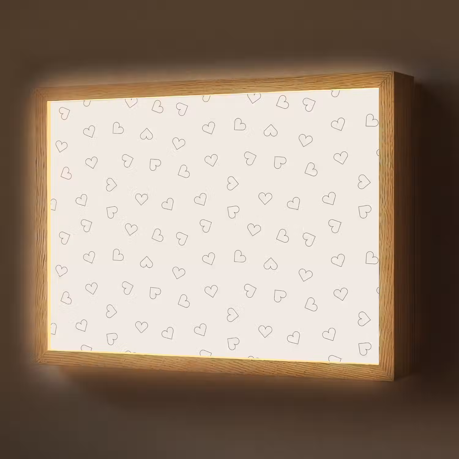 Valentijn - Hart - Wit - Zwart Light Box met batterij (Wandlamp) middel 907 -z3d_website