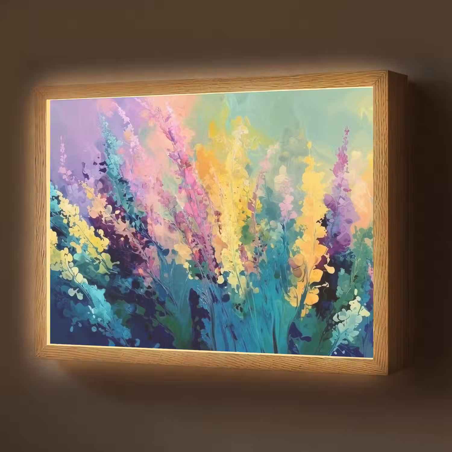 Dromerige - Langgerekte bloemen Light Box met batterij (Wandlamp) middel -z3d_website