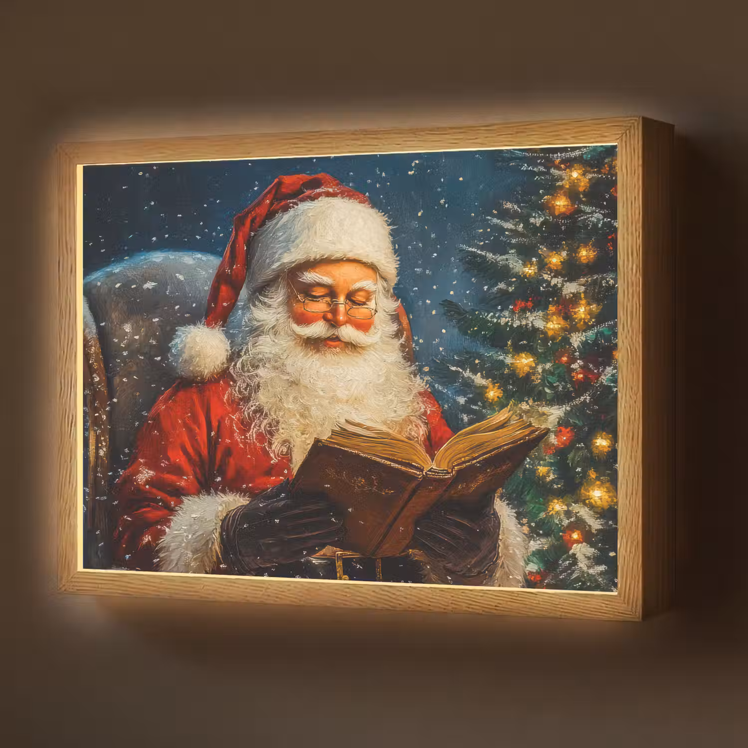 Kerstman - Kerst - Winter - Kerstboom Light Box met batterij (Wandlamp) middel -z3d_website