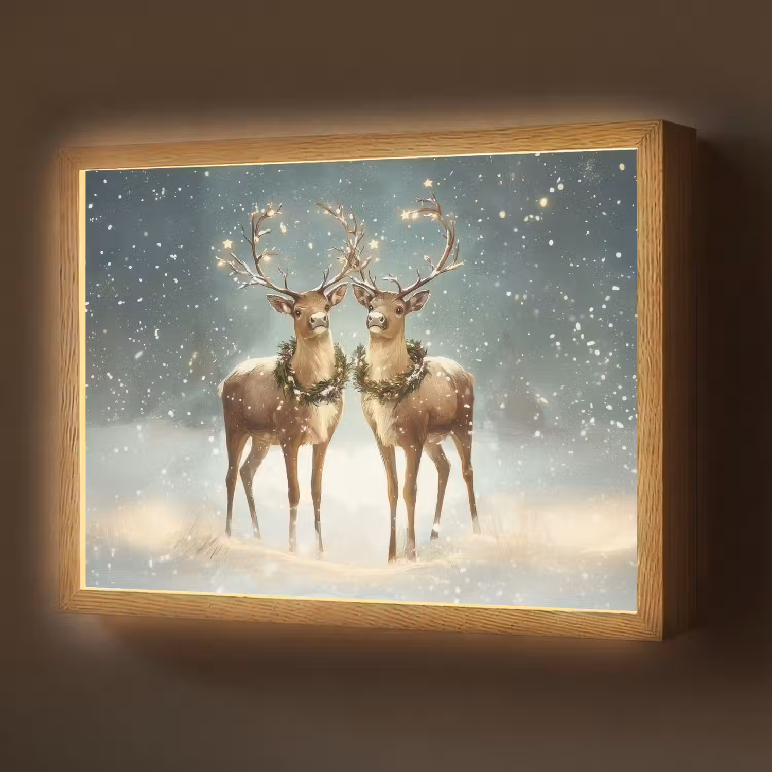 Kerstmagie - Winterwoud - Rendier Light Box met batterij (Wandlamp) middel -z3d_website