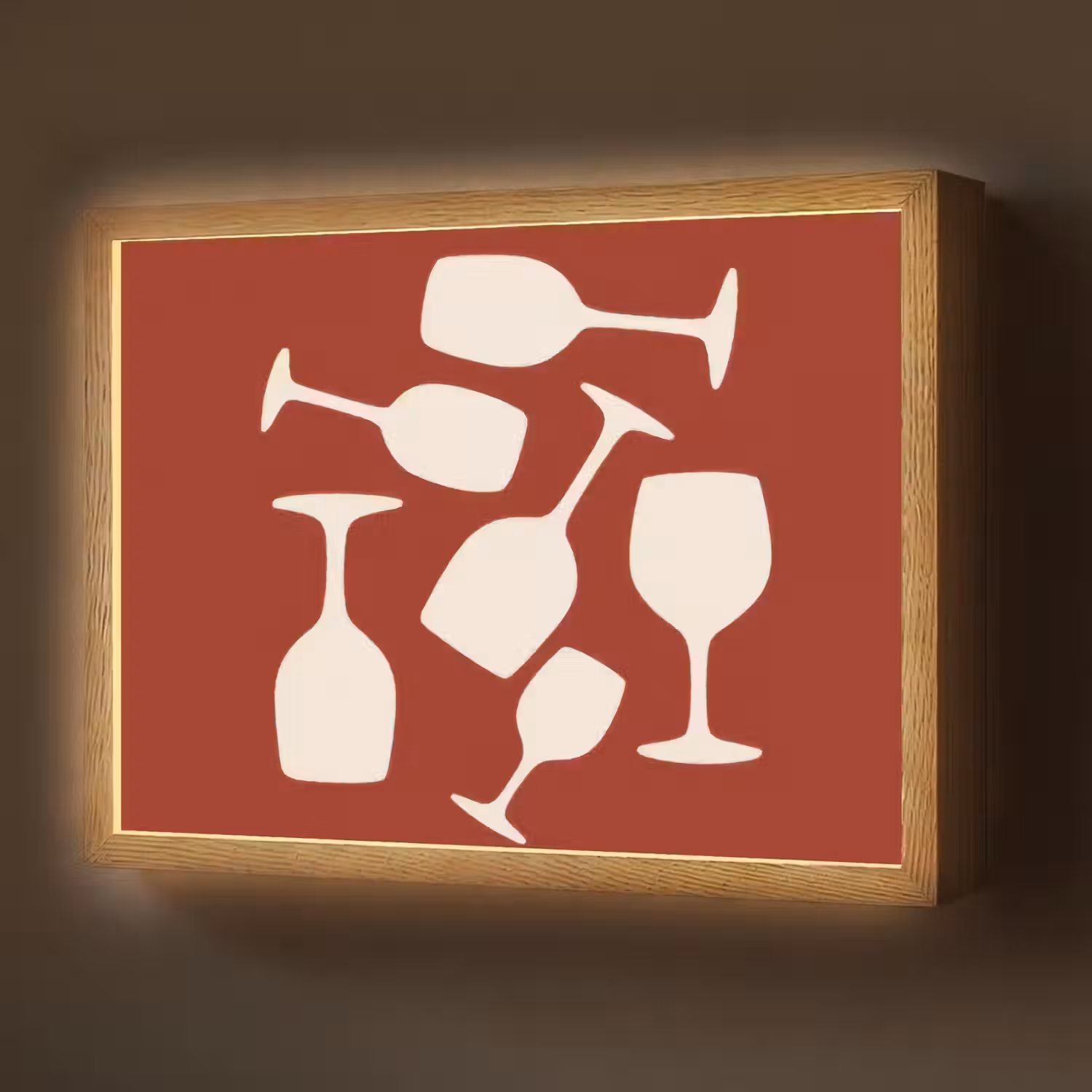 Wijnglazen - Silhouetten - Wit Light Box met batterij (Wandlamp) middel -z3d_website