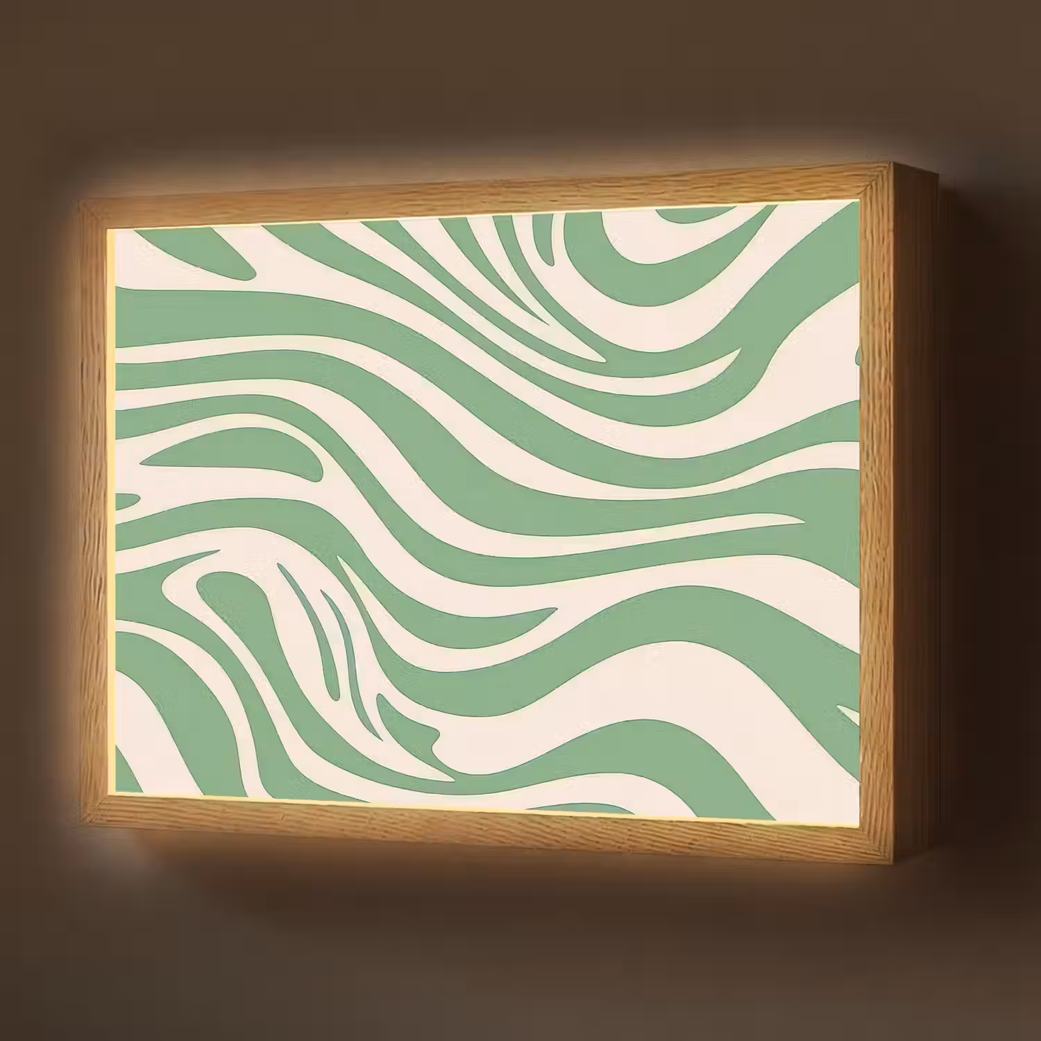 Zebrapatroon - Groen - Retro Light Box met batterij (Wandlamp) middel -z3d_website