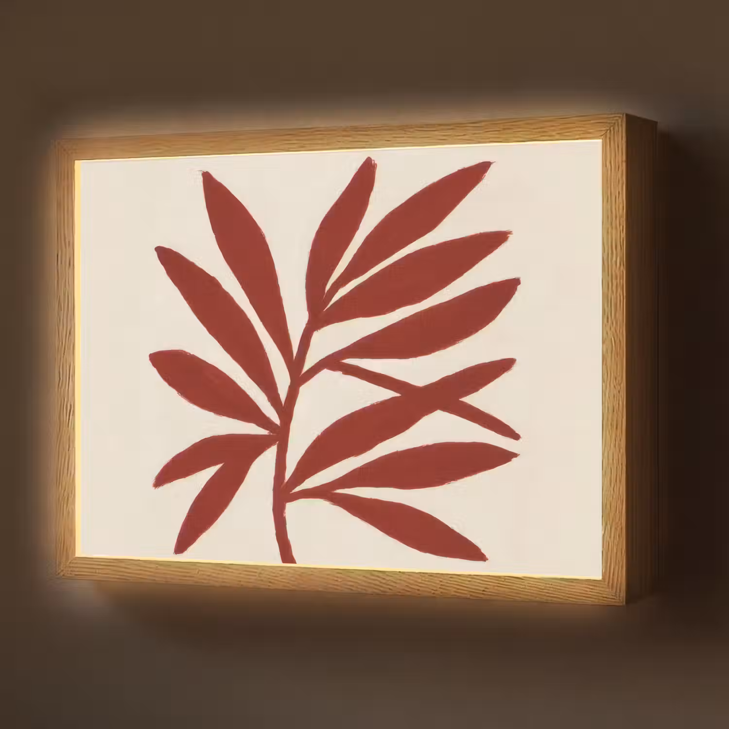Tak - Bladeren - Rood Light Box met batterij (Wandlamp) middel -z3d_website