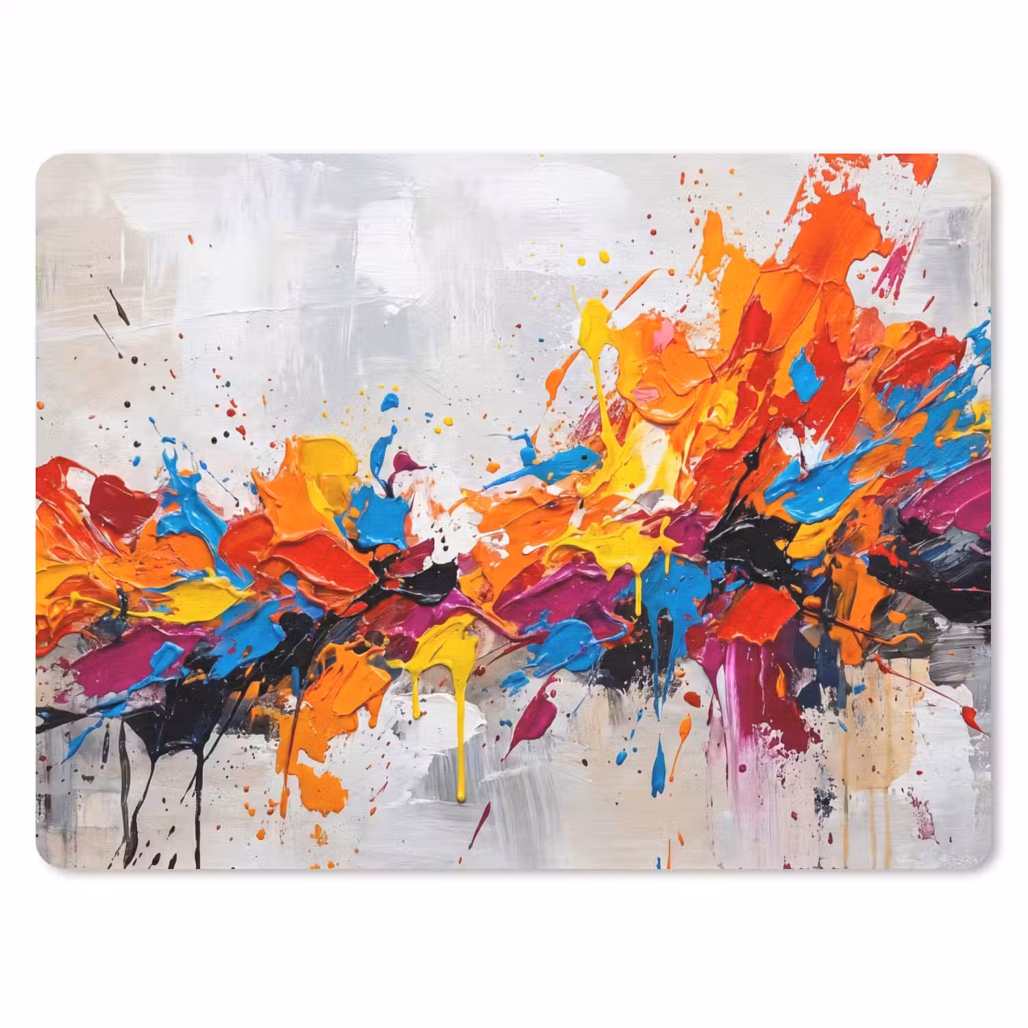 Abstract - Schilderij - Kleurrijk - Dynamisch muismat rubber klein -3d
