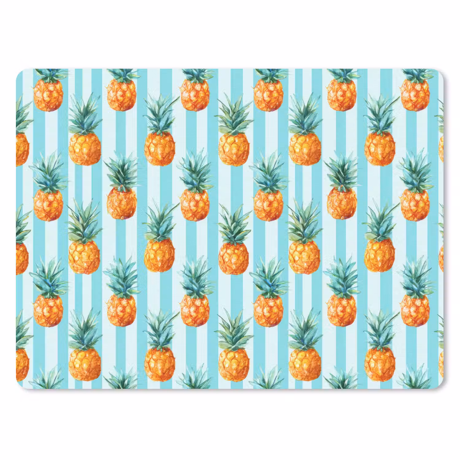 Ananas - Strepen - Groen muismat rubber klein 262 -3d