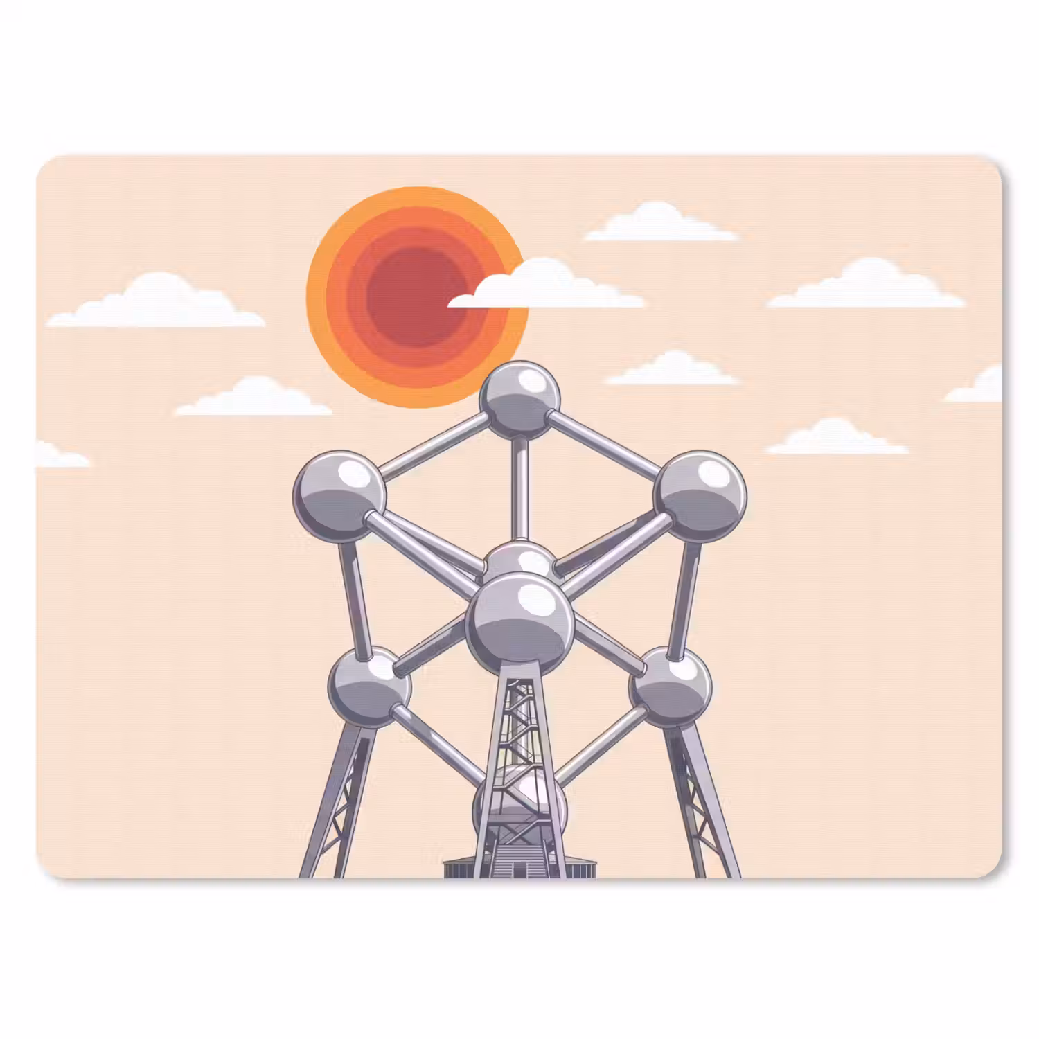 Architectuur - Geometrie - Stad - Modern - Grijs muismat rubber klein -3d