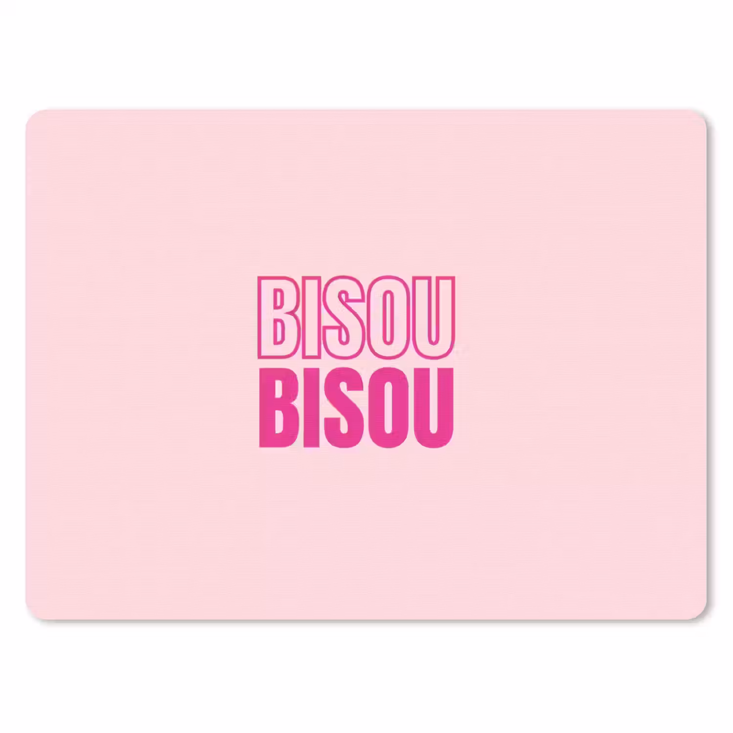 Bisou - Roze - Minimalistisch muismat rubber klein -3d