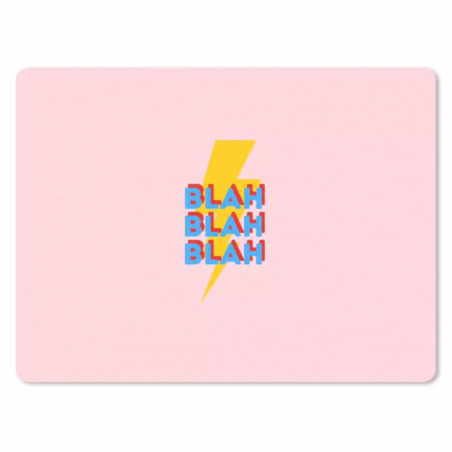 Blah - Bliksem - Roze muismat rubber klein -3d