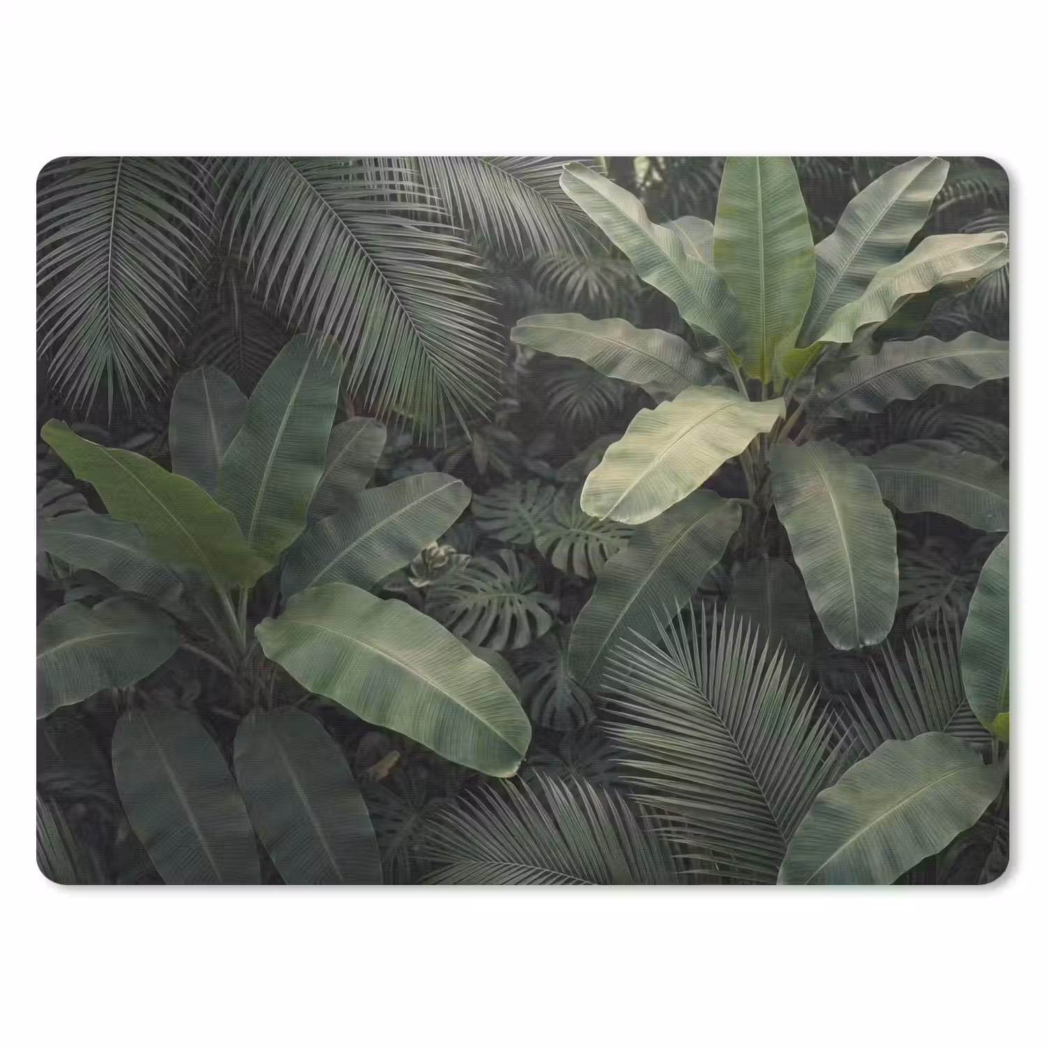 Bladeren - Groen - Tropisch - Natuur muismat rubber klein -3d