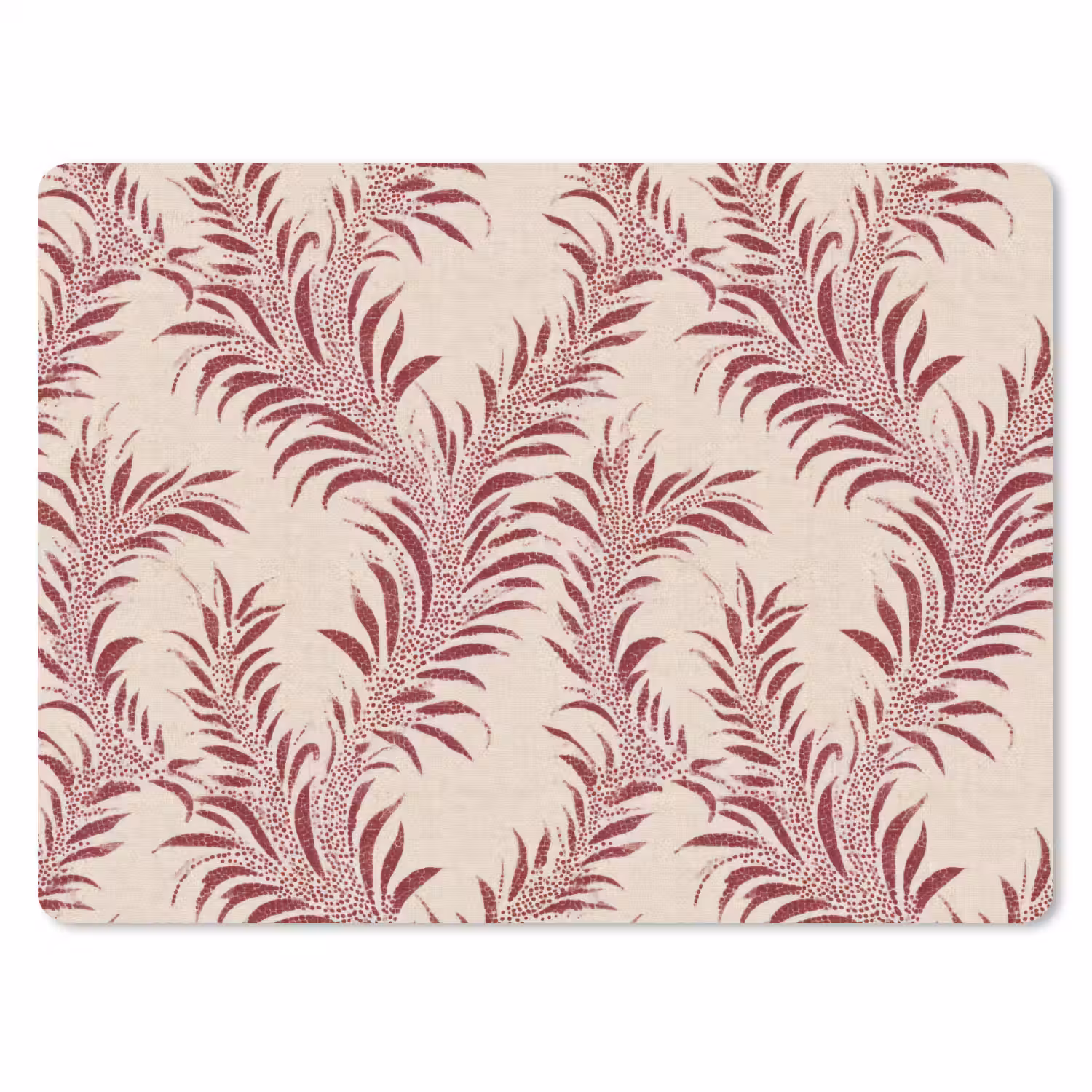 Bladeren - Linnen - Rood muismat rubber klein 262 -3d