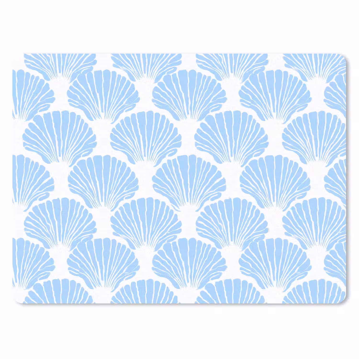 Blauw - Wit - Schelpen - Grafisch - Structuur muismat rubber klein 262 -3d