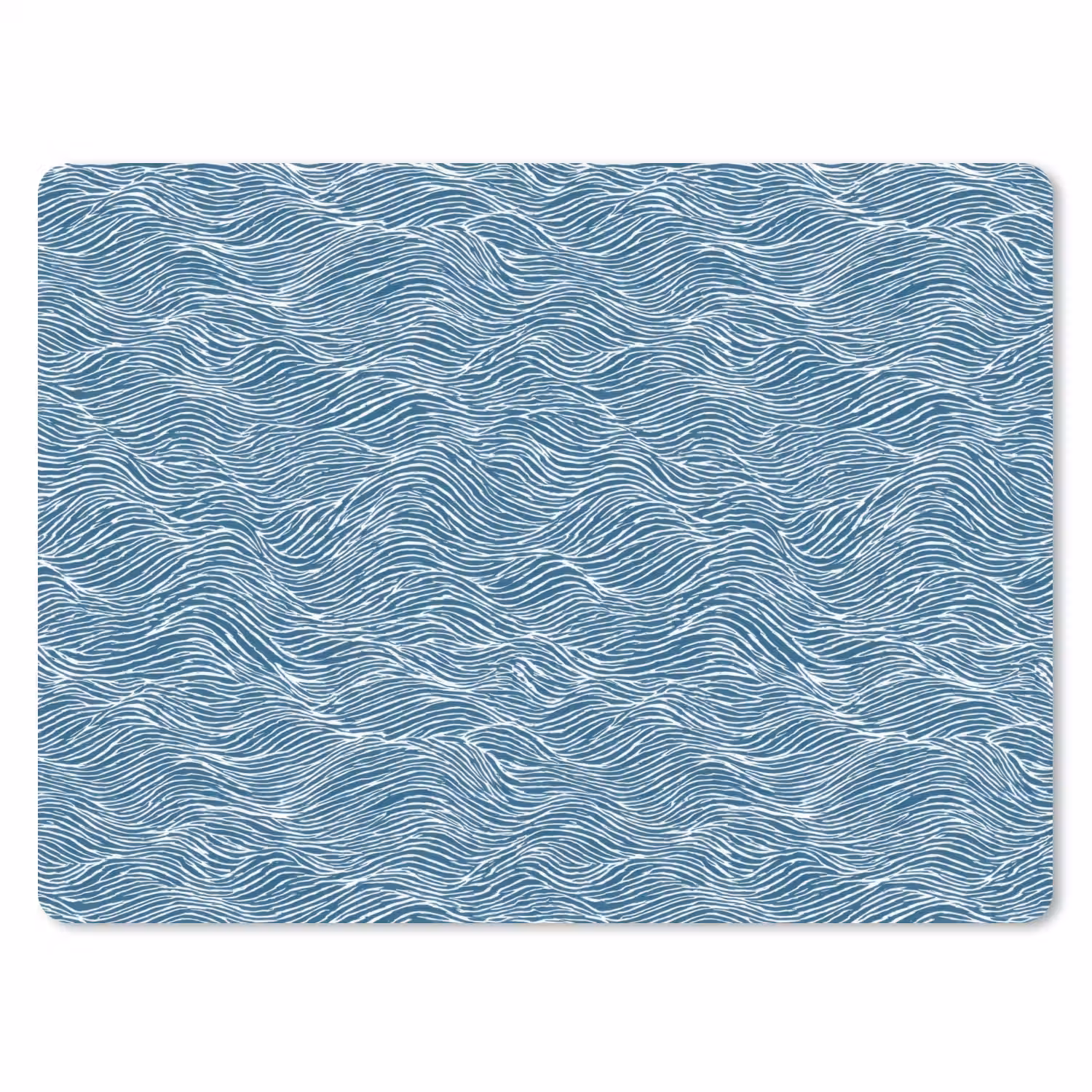 Blauw - Wit - Golven - Getekend - Textuur muismat rubber klein 262 -3d