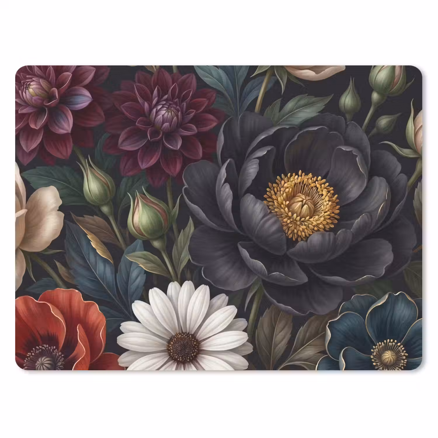 Bloemen - Boeket - Natuur - Klassiek - Weelderig muismat rubber klein -3d