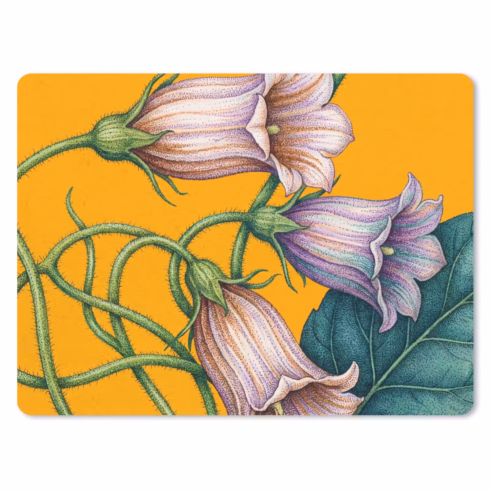Mauspad - Blumen – Botanik – Gelb - Bloemen - Botanisch - Geel muismat rubber klein