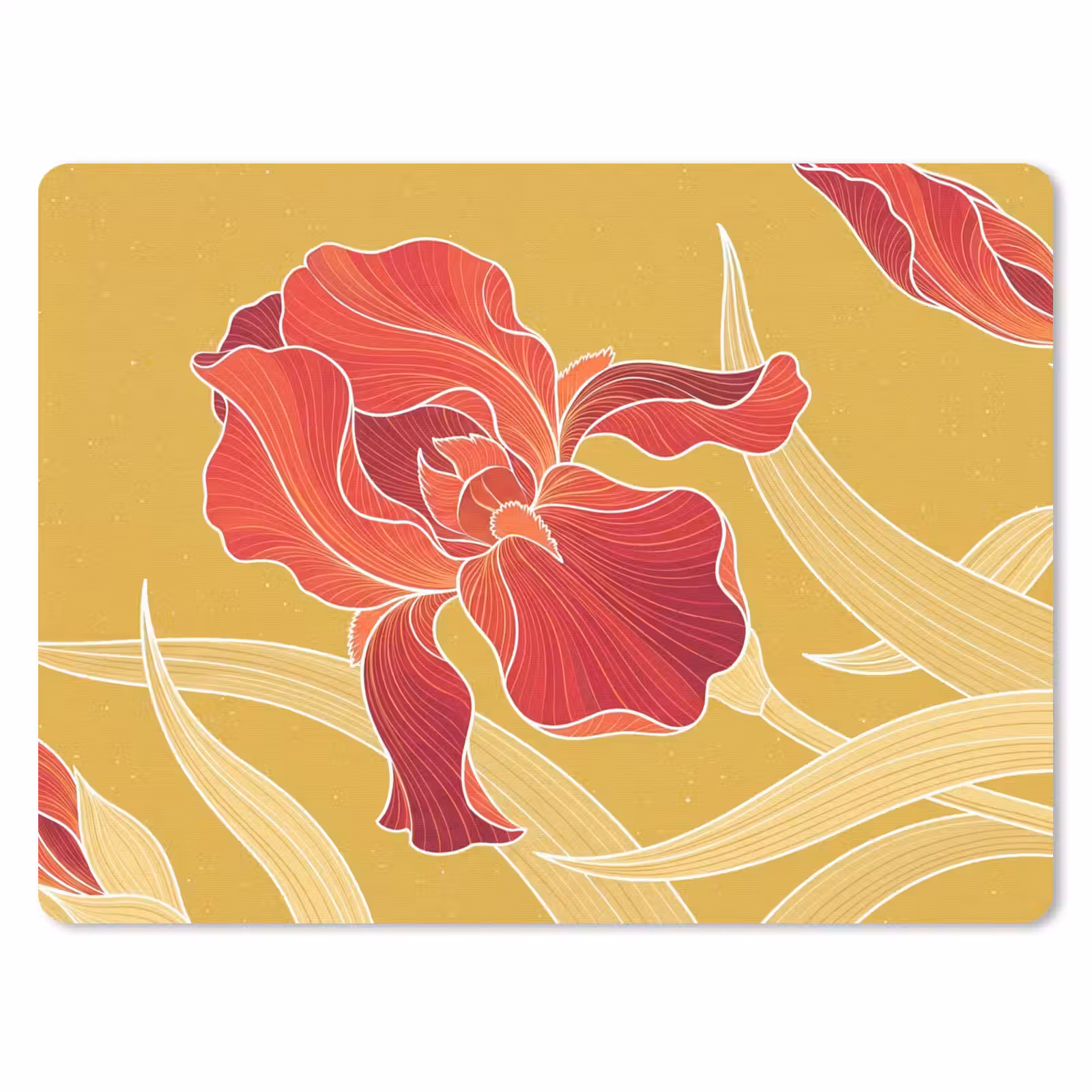 Mauspad - Blumen – Illustration – Rot - Bloemen - Illustratie - Rood muismat rubber klein