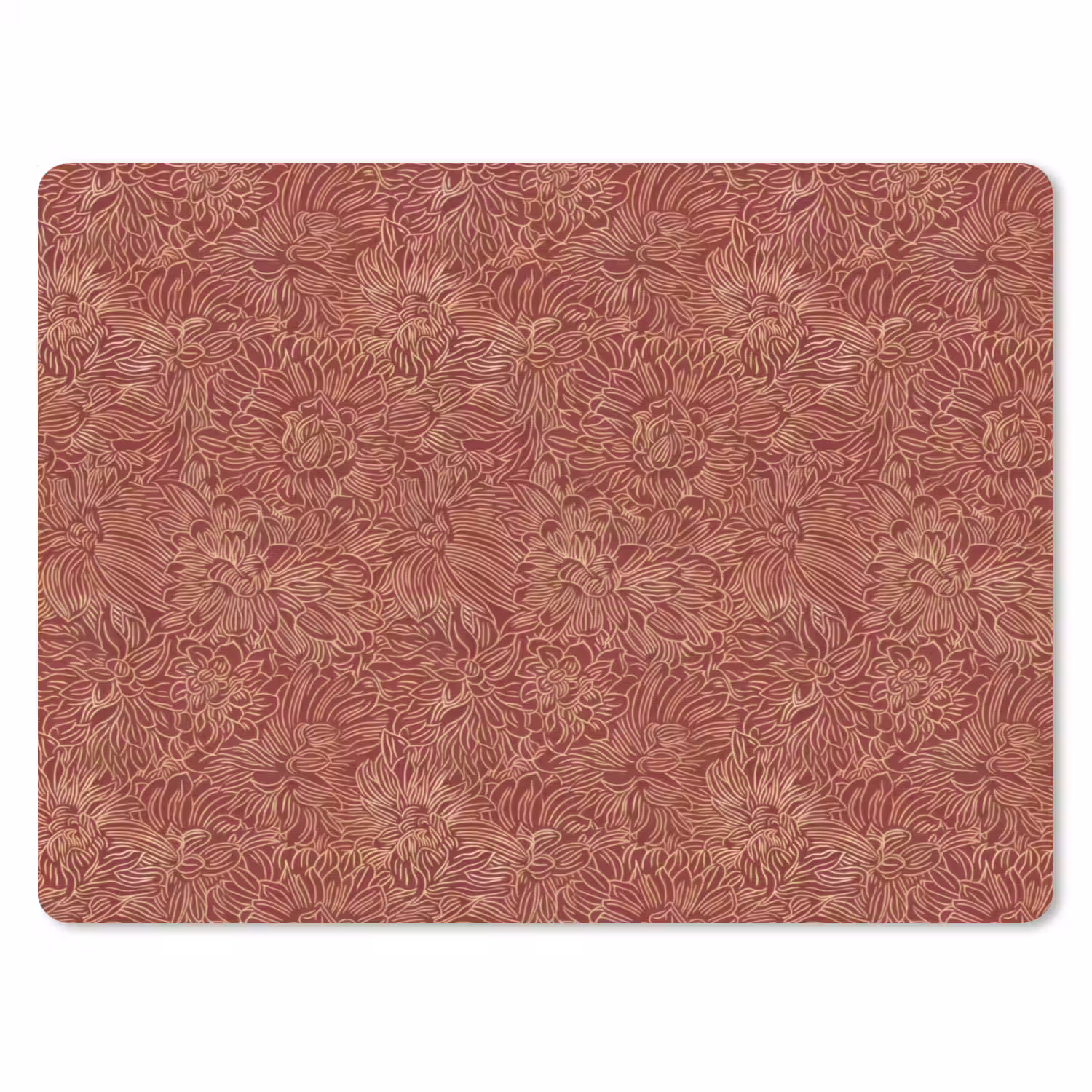 Bloemen - Motief - Rood muismat rubber klein 262 -3d