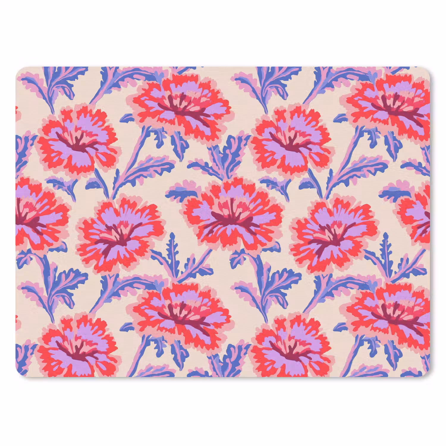 Bloemen - Patroon - Meerkleurig muismat rubber klein 262 -3d