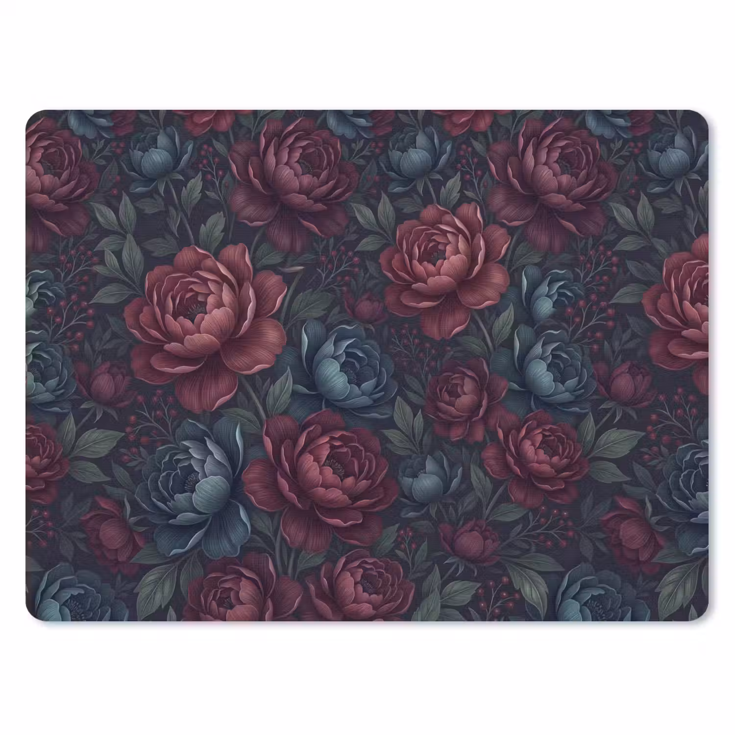 Bloemen - Patroon - Natuur - Klassiek - Donker muismat rubber klein -3d