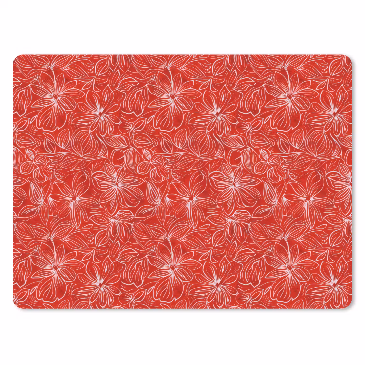 Bloemen - Patroon - Rood muismat rubber klein 262 -3d