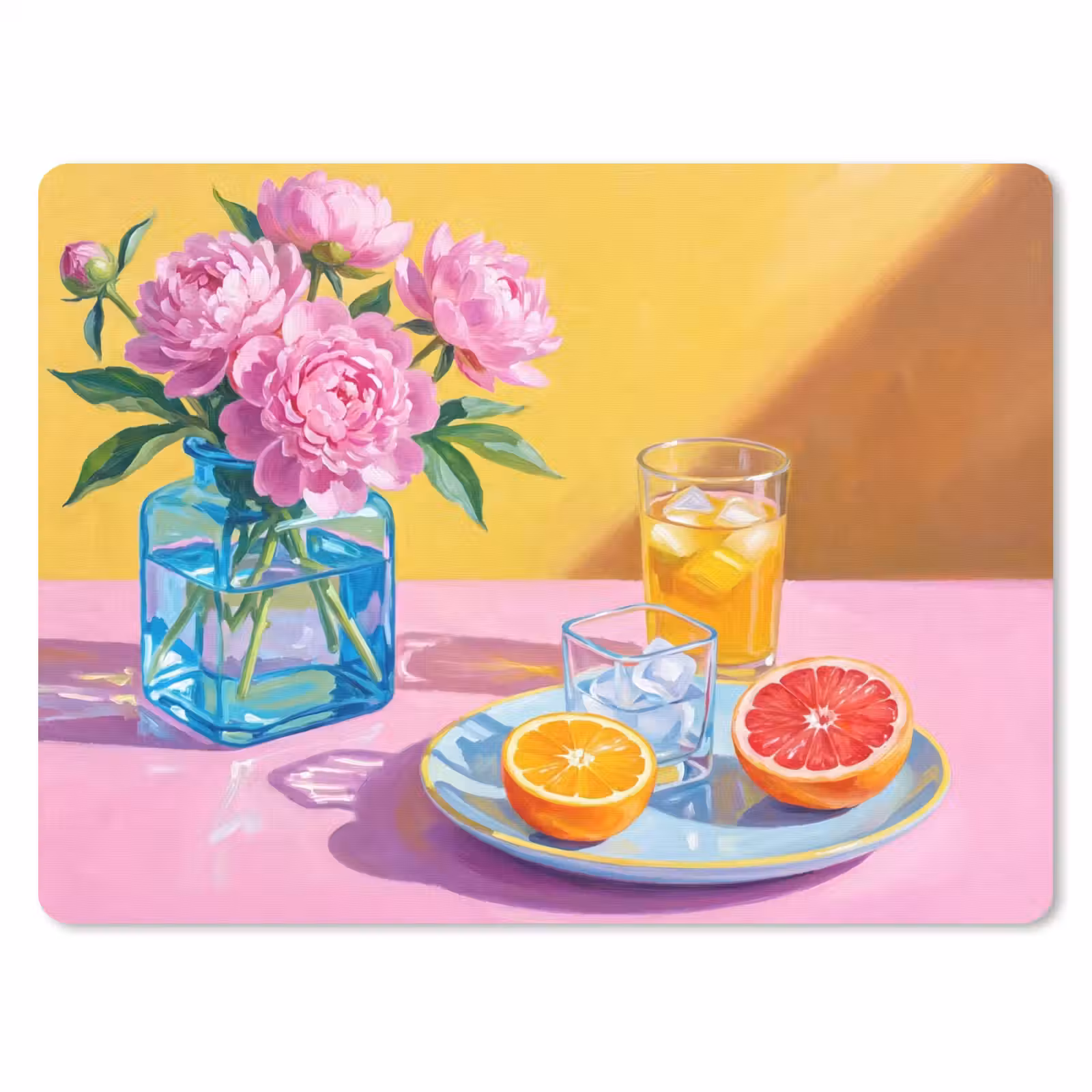 Mauspad - Blumen – Rosa – Modern - Bloemen - Roze - Modern muismat rubber klein