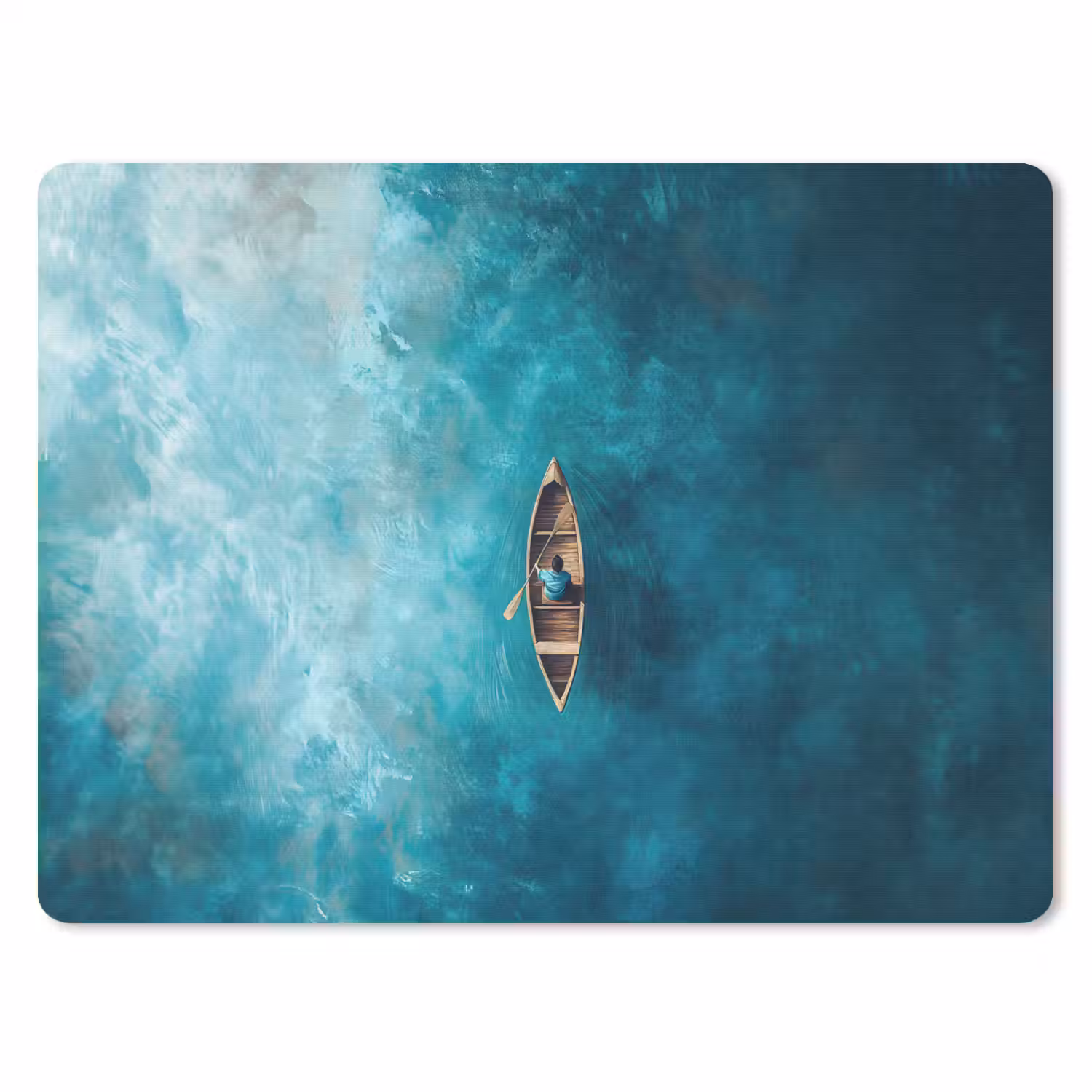 Bootje - Water - Blauw muismat rubber klein -3d