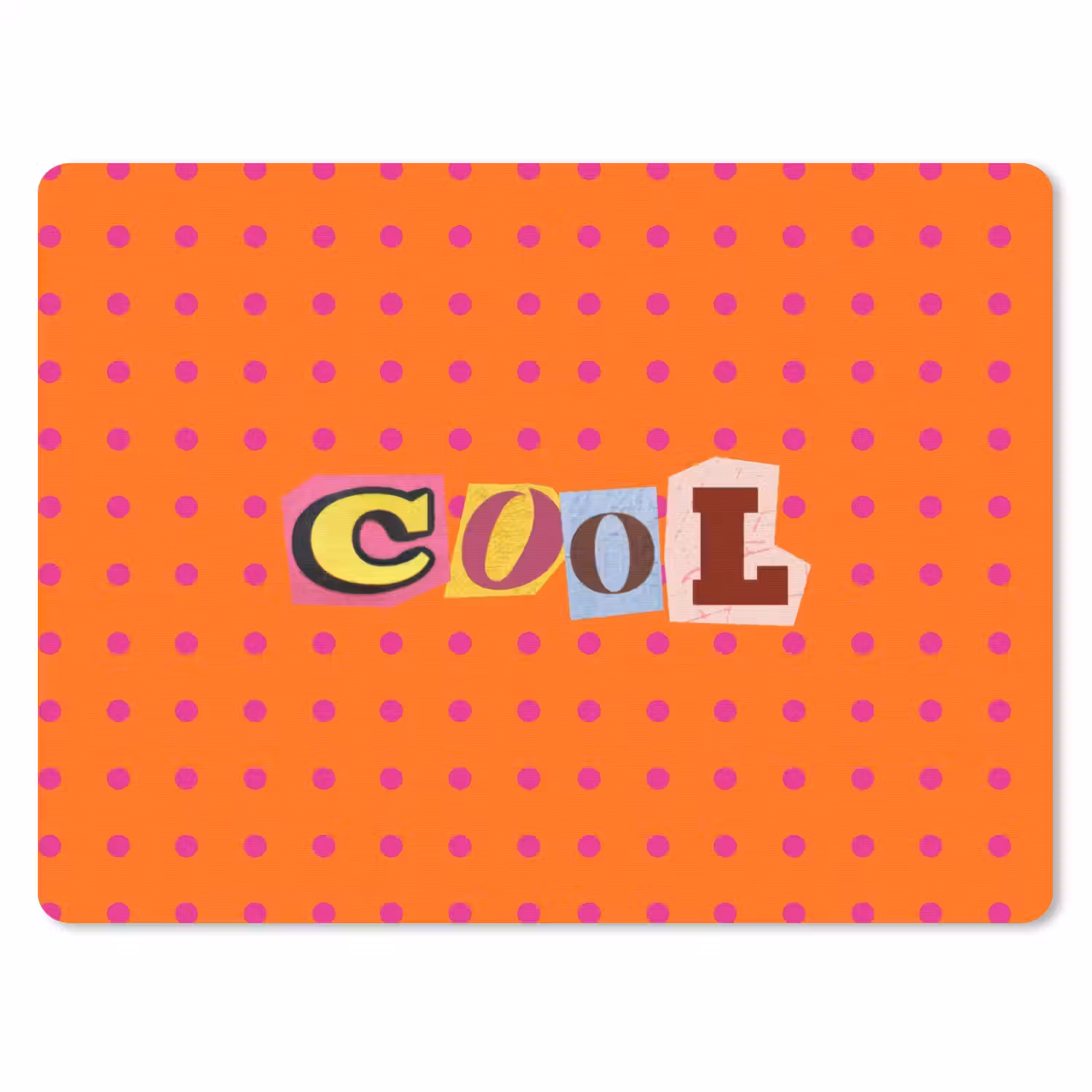 Cool - Stippen - Oranje muismat rubber klein -3d