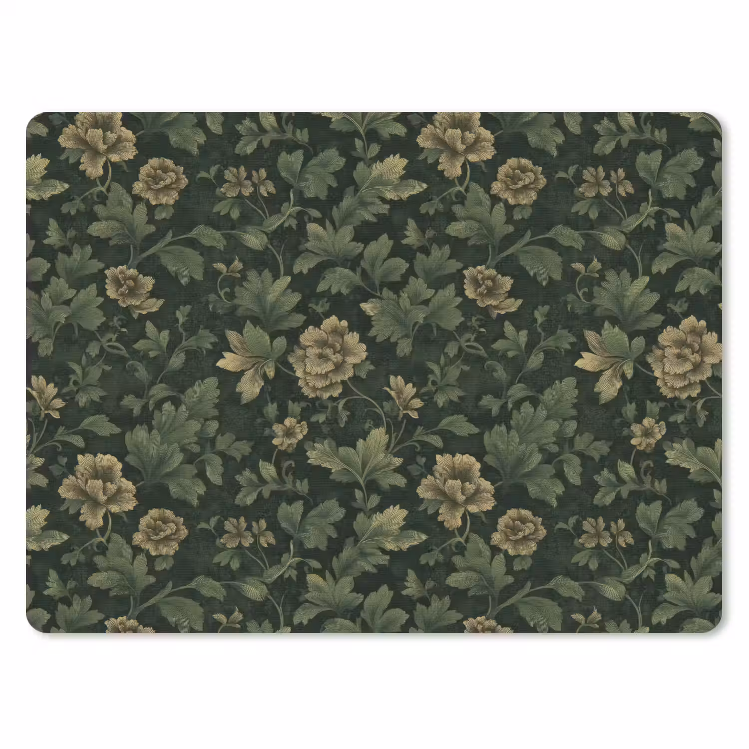 Donker - Groen - Goud - Botanisch muismat rubber klein 262 -3d