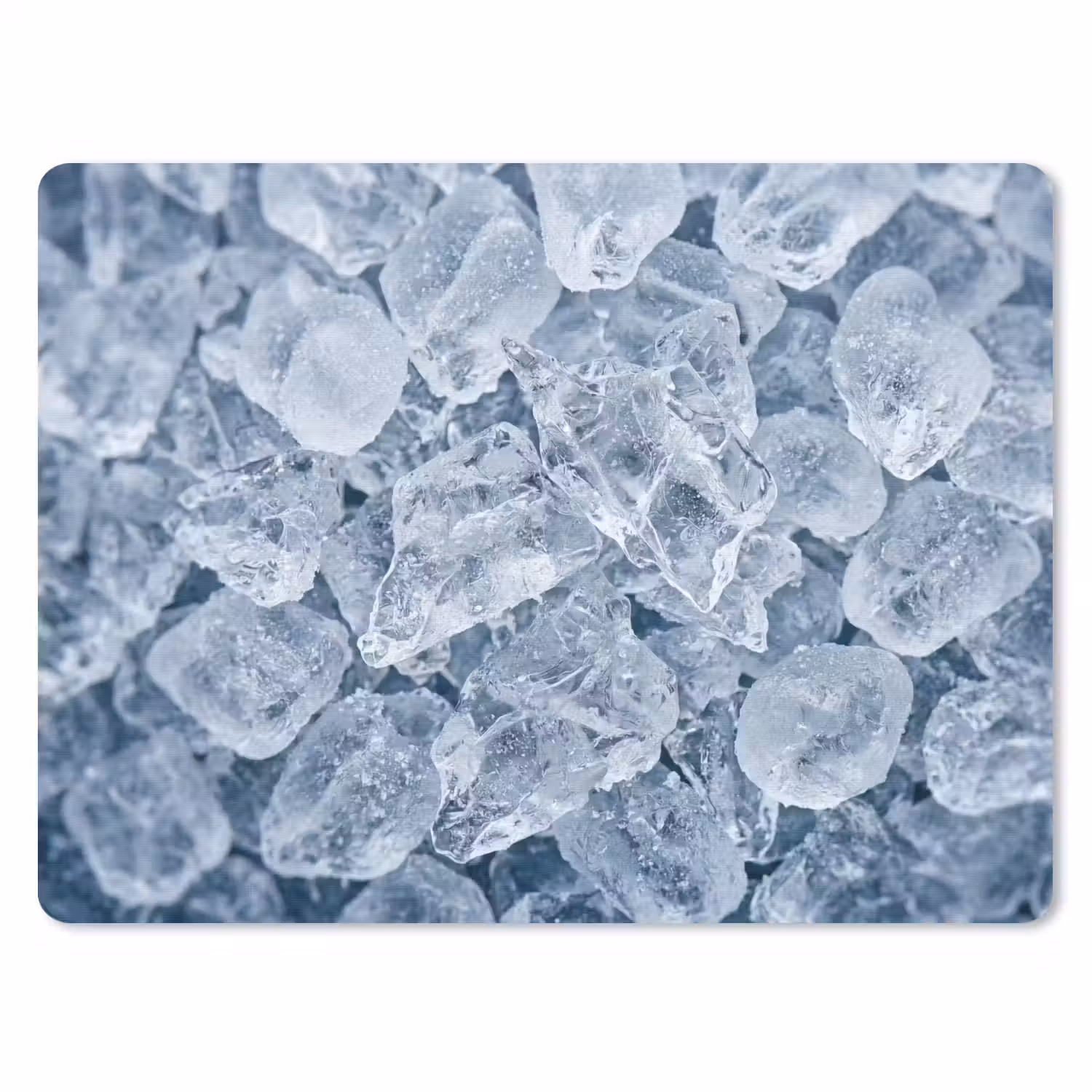 Ijsblokjes - Water - Blauw muismat rubber klein -3d