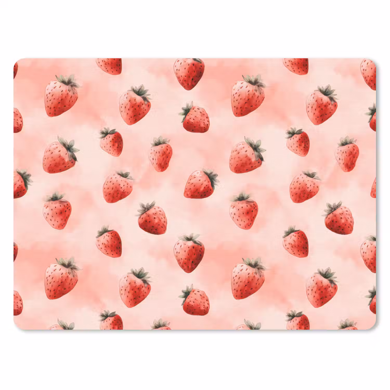 Aardbei - Patroon - Roze muismat rubber klein 262 -3d