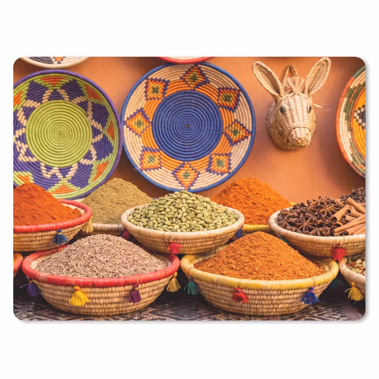 Mauspad - Essen – Farbenfroh – Kultur - Eten - Kleurrijk - Cultuur muismat rubber klein