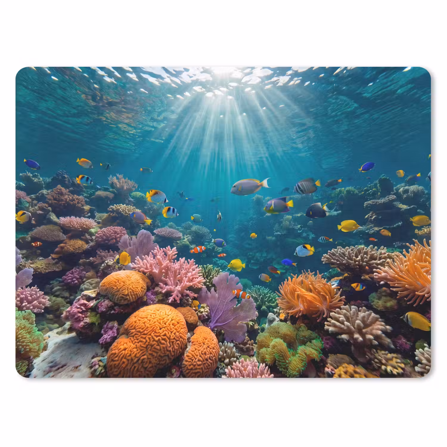 Vis - Koraal - Oceaan - Natuur - Kleurrijk muismat rubber klein -3d