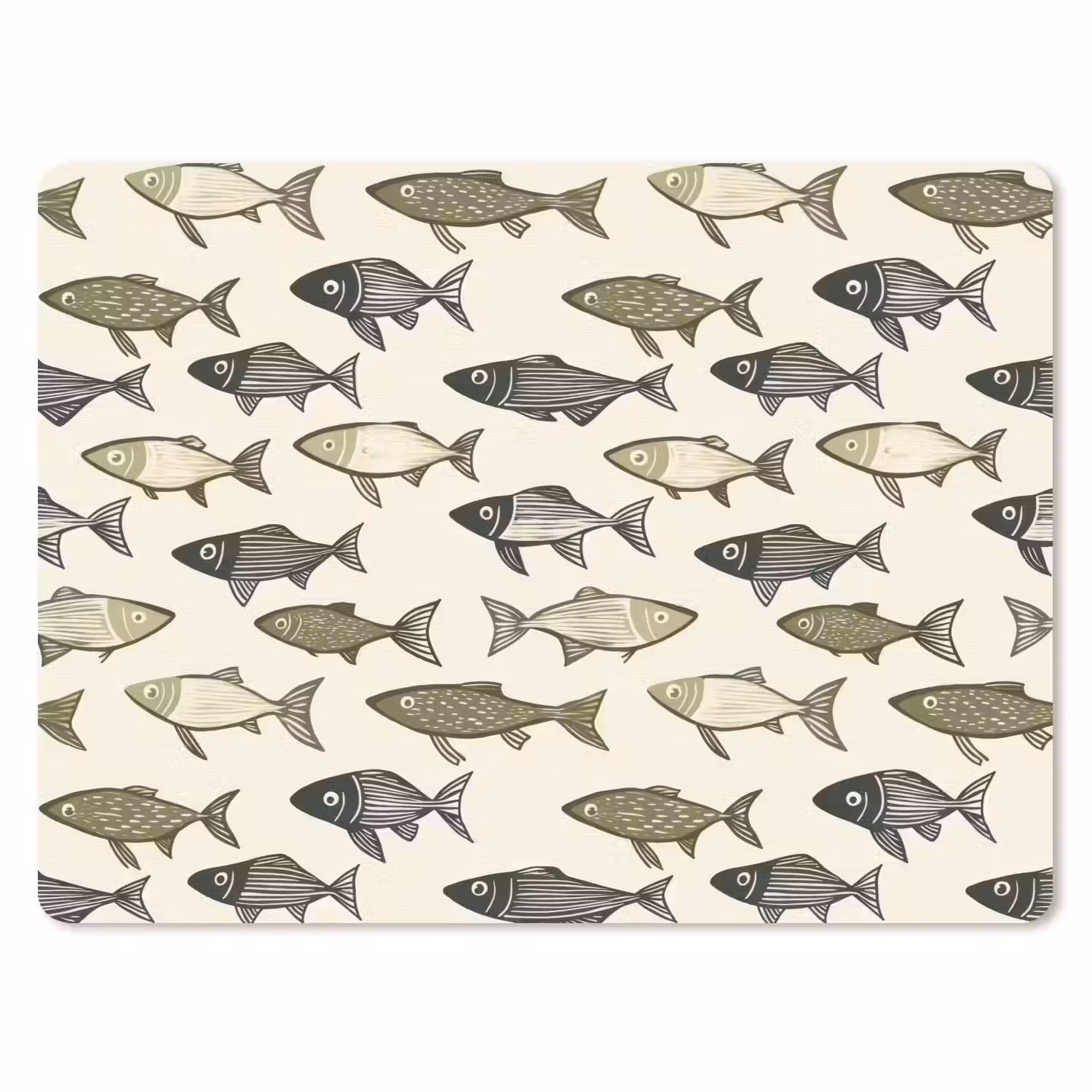 Vissen - Klassiek - Groen muismat rubber klein 262 -3d