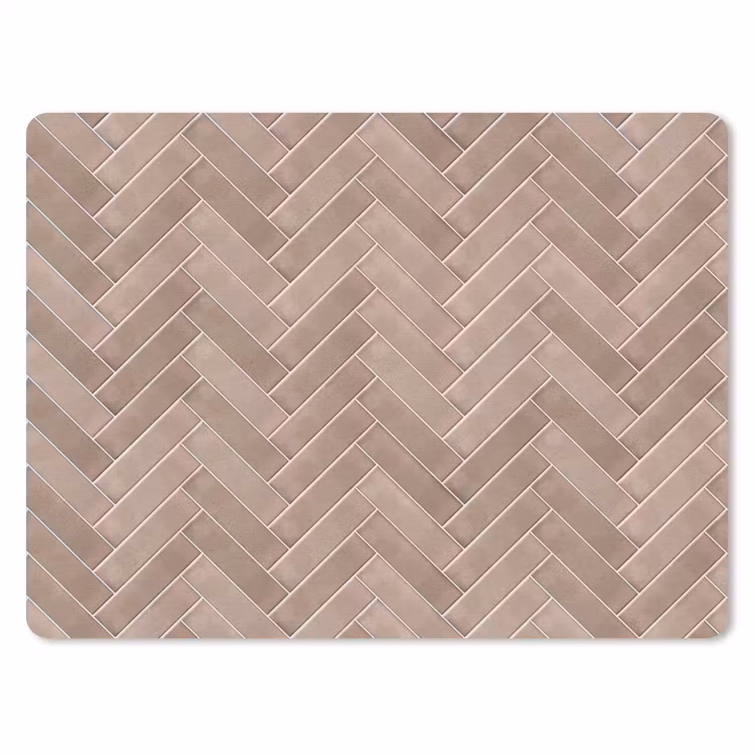 Visgraat - Wandtegel - Oudroze - Terracotta muismat rubber klein 262 -3d