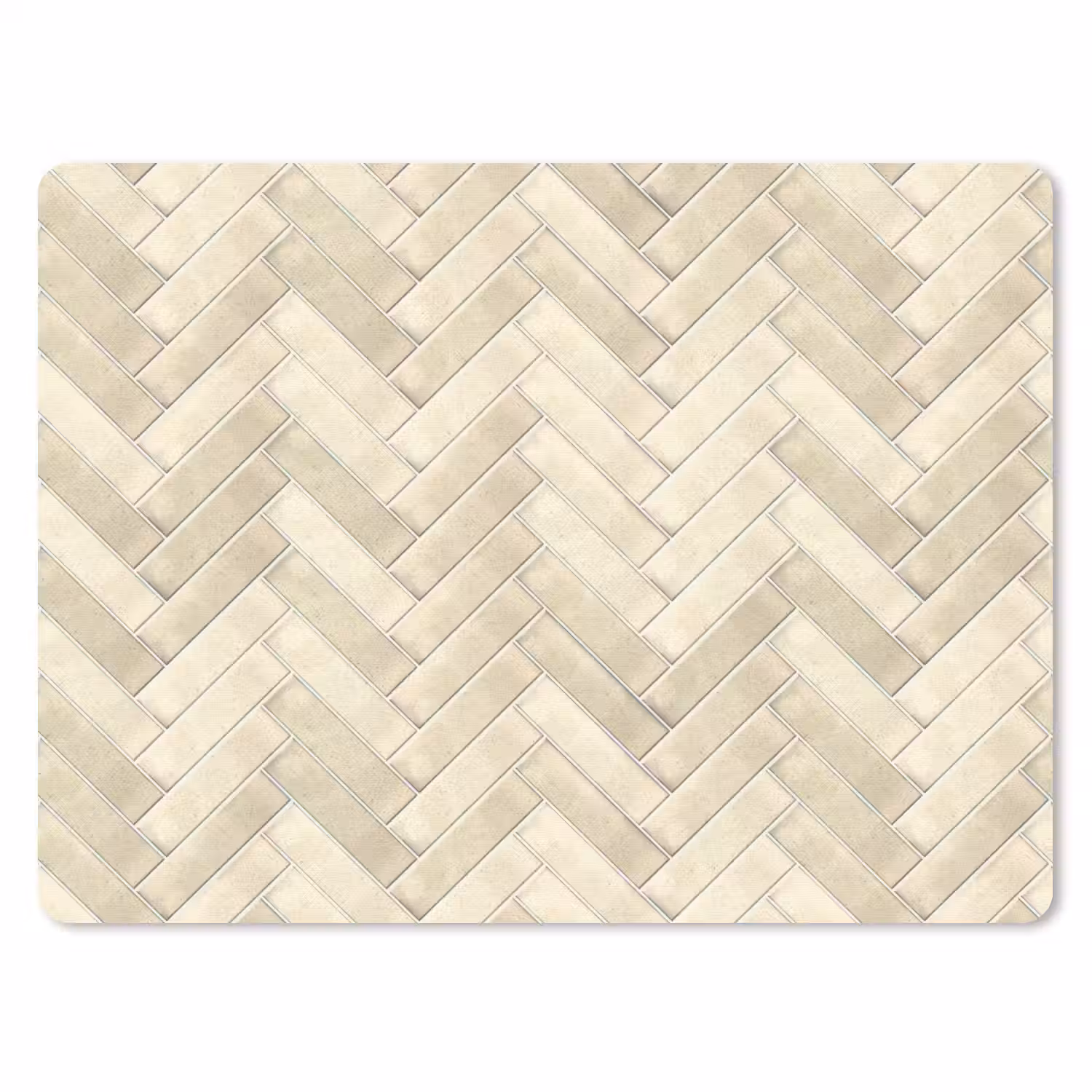 Visgraat - Wandtegel - Licht Beige muismat rubber klein 262 -3d