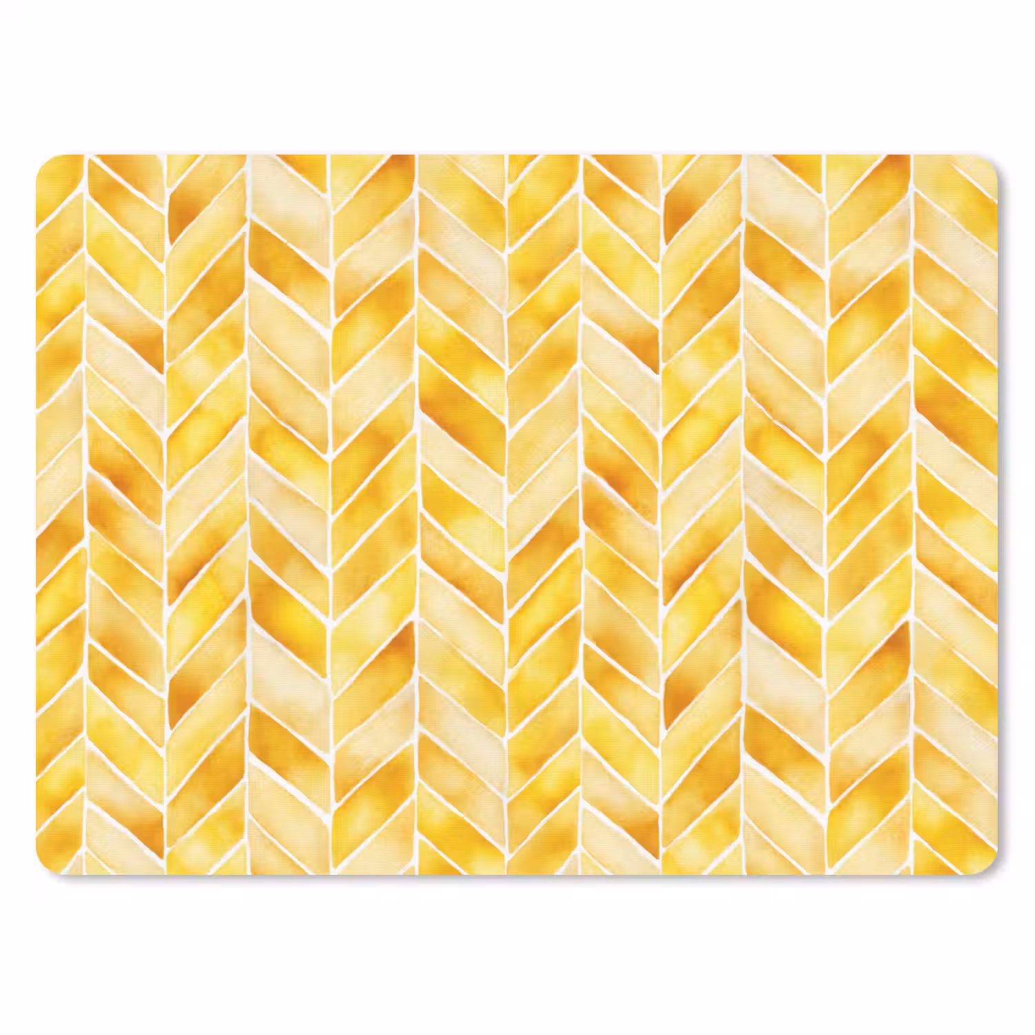 Visgraat - Aquarel - Patronen - Goudgeel muismat rubber klein 262 -3d