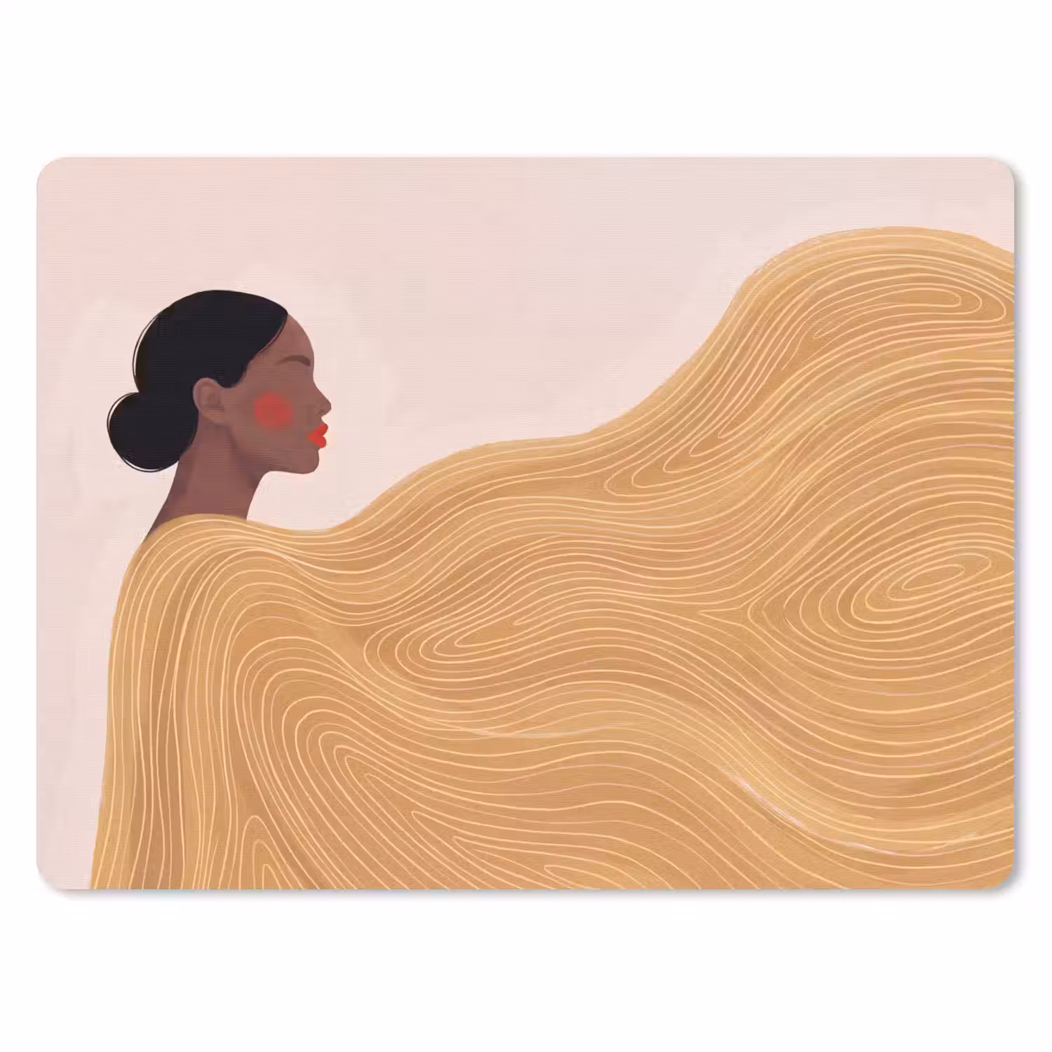 Vrouw - Profiel - Modern - Abstract - Kunst muismat rubber klein -3d