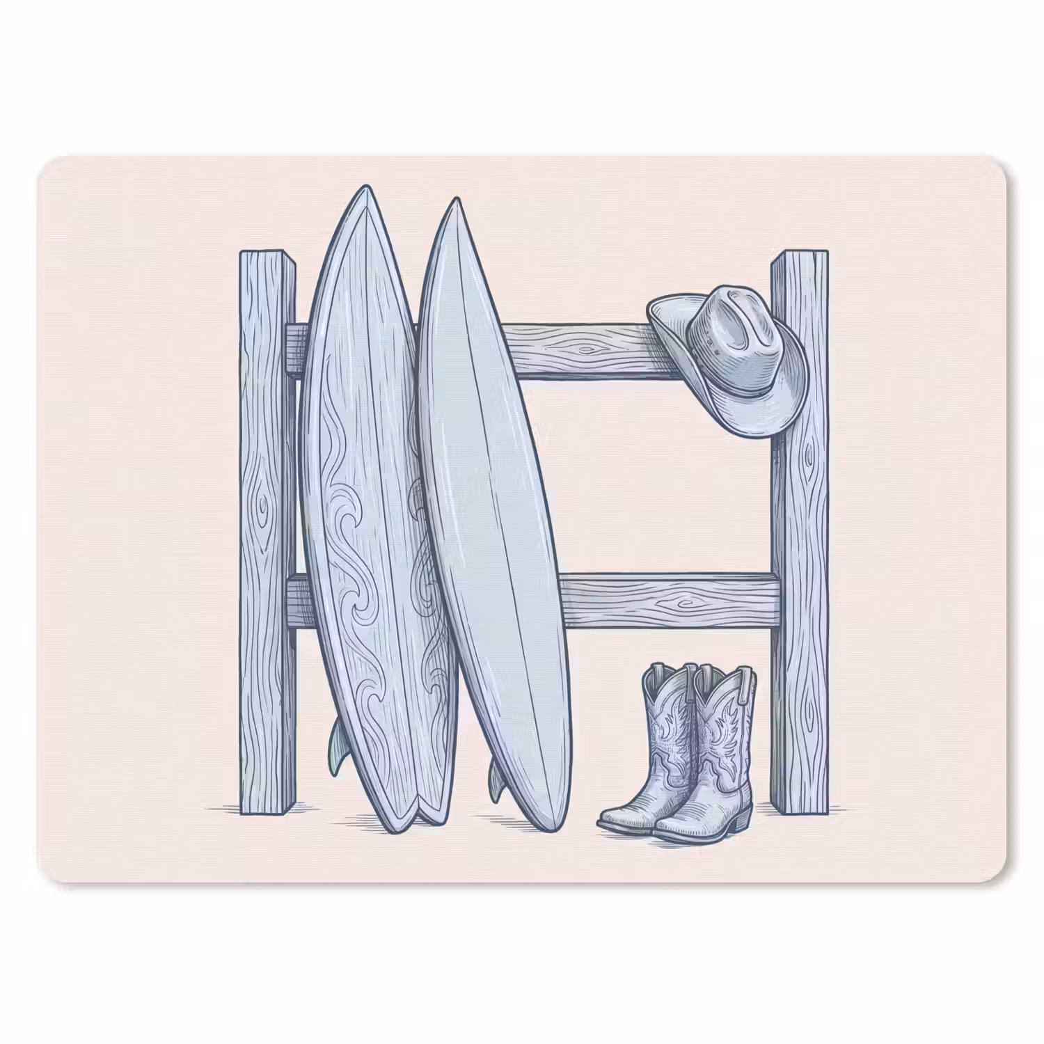 Recreatie - Kleding - Avontuur - Illustratie - Zomer muismat rubber klein -3d