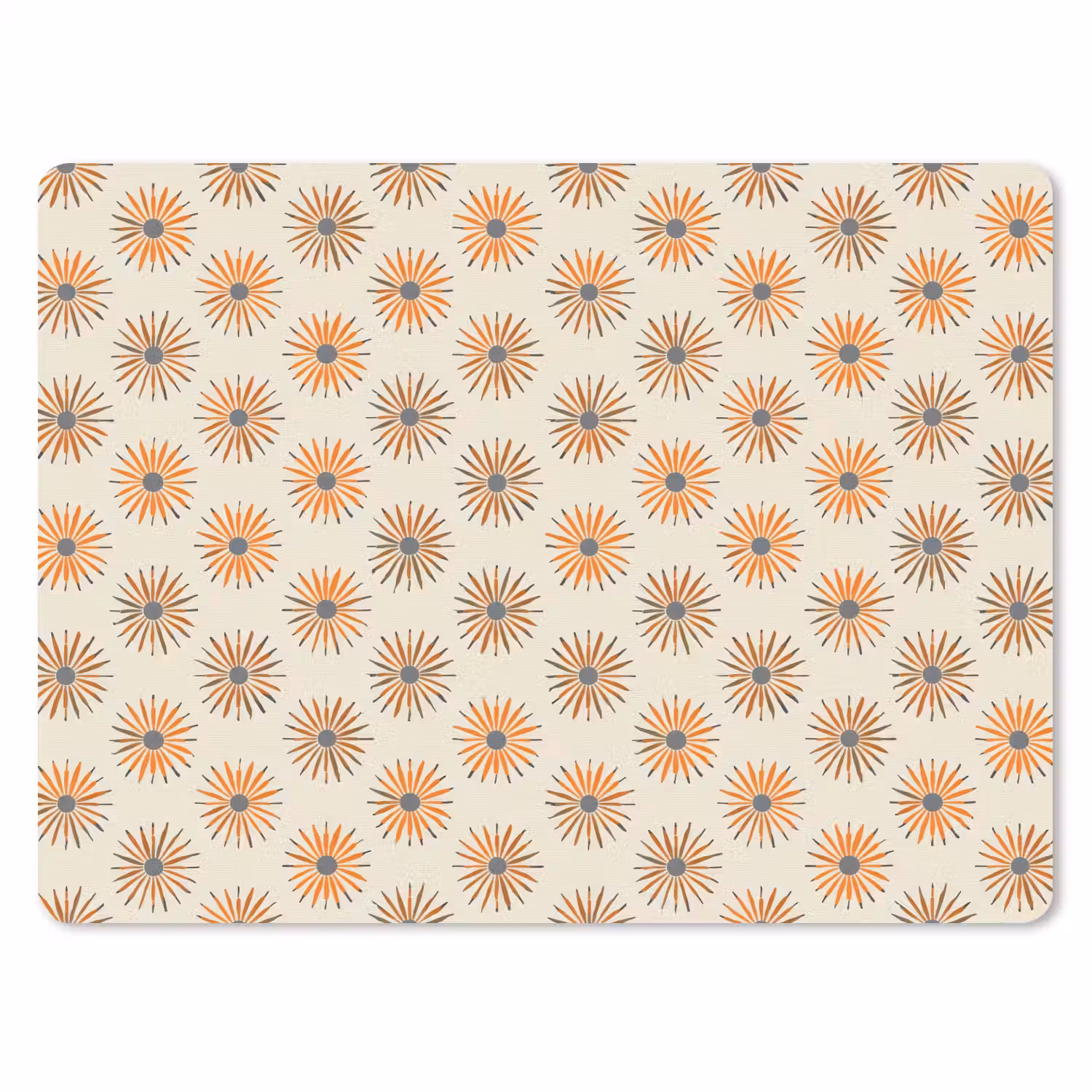 Madelief - Patroon - Oranje muismat rubber klein 262 -3d